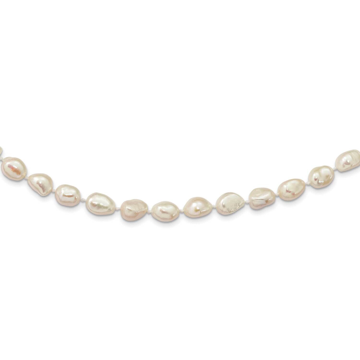 7X11 Baroque White Cultured Freshwater Pearl Necklace 14k Gold XF766-18, MPN: XF766-18, 883957937533