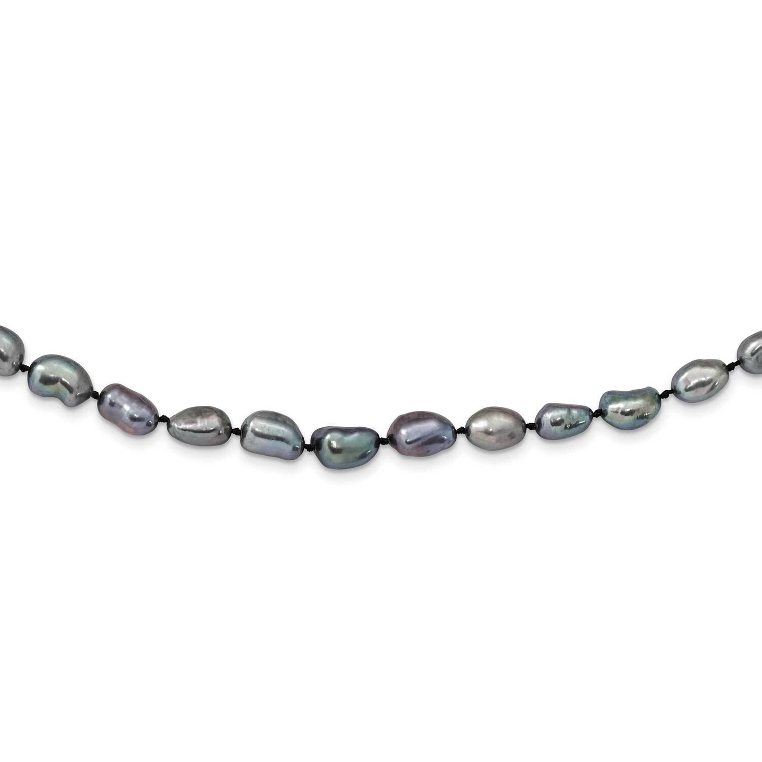 7X11 Baroque Black Cultured Freshwater Pearl Necklace 14k White Gold XF767-18, MPN: XF767-18, 88395…