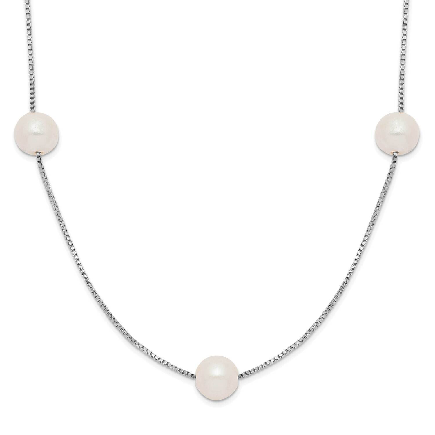 5-6mm Round White Cultured Freshwater Pearl 9-Station Necklace 14k White Gold XF772W-18, MPN: XF772…