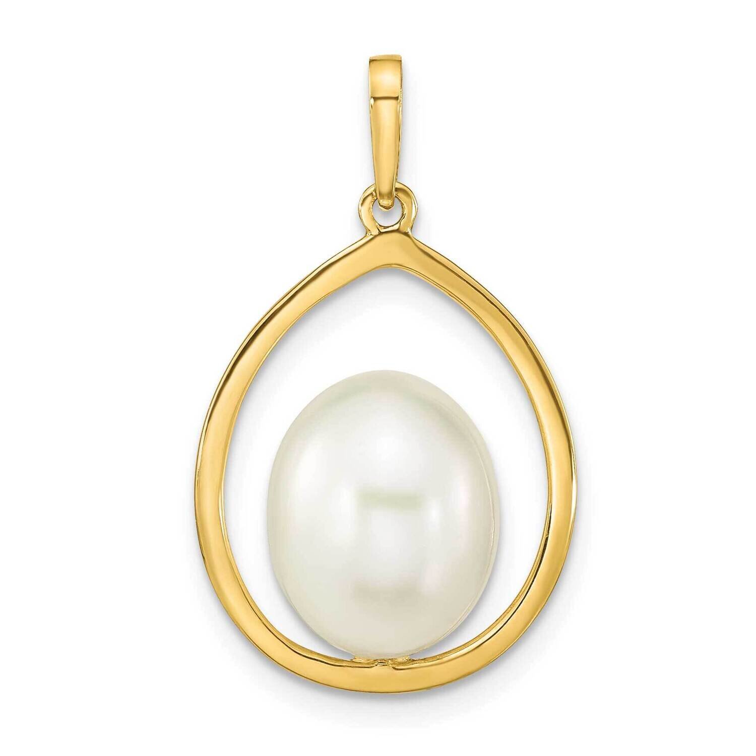 9-10mm Rice White Cultured Freshwater Pearl Pendant 14k Gold XF781, MPN: XF781,