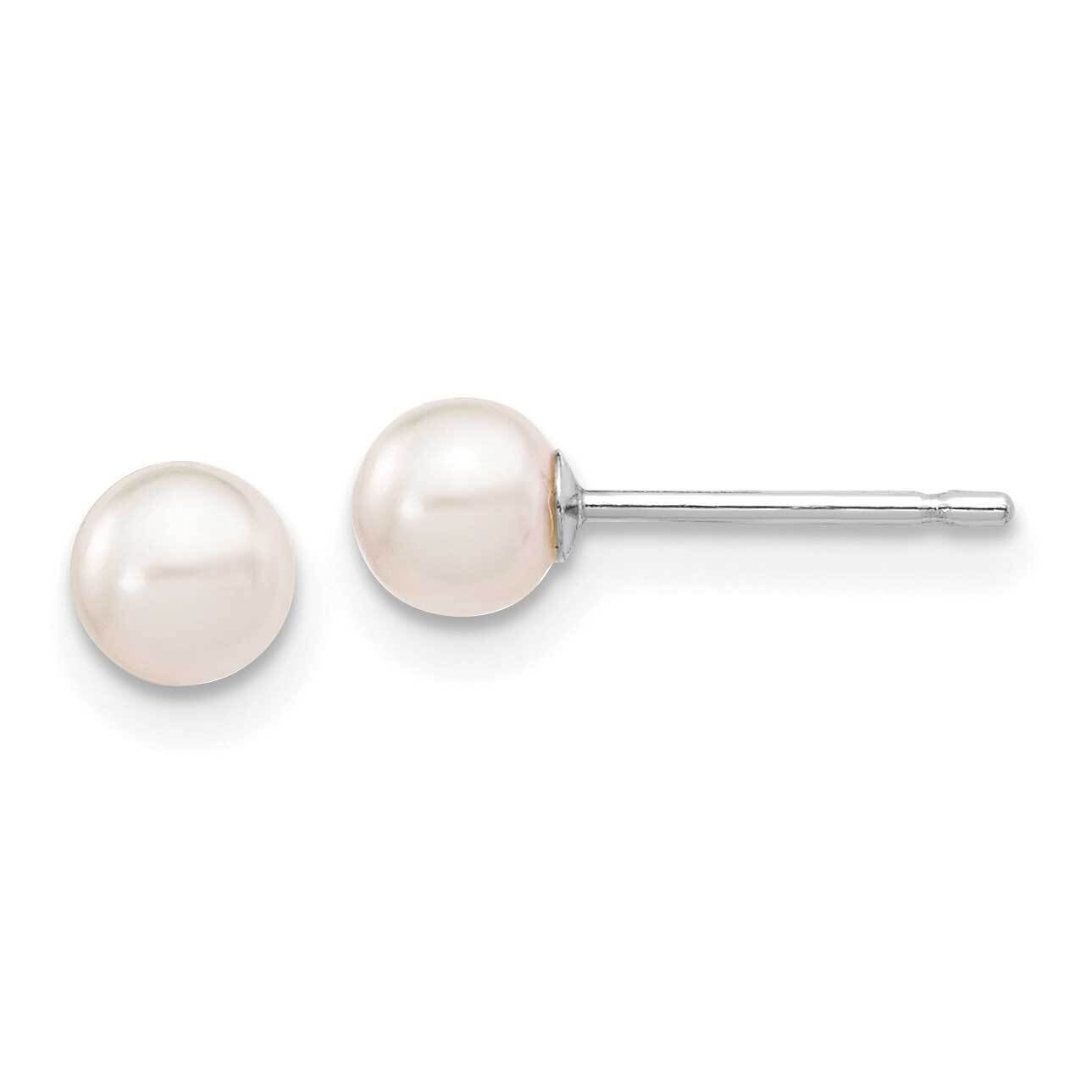 4-5mm Round White Saltwater Akoya Earrings 14k White Gold XFW491E, MPN: XFW491E, 191101800047