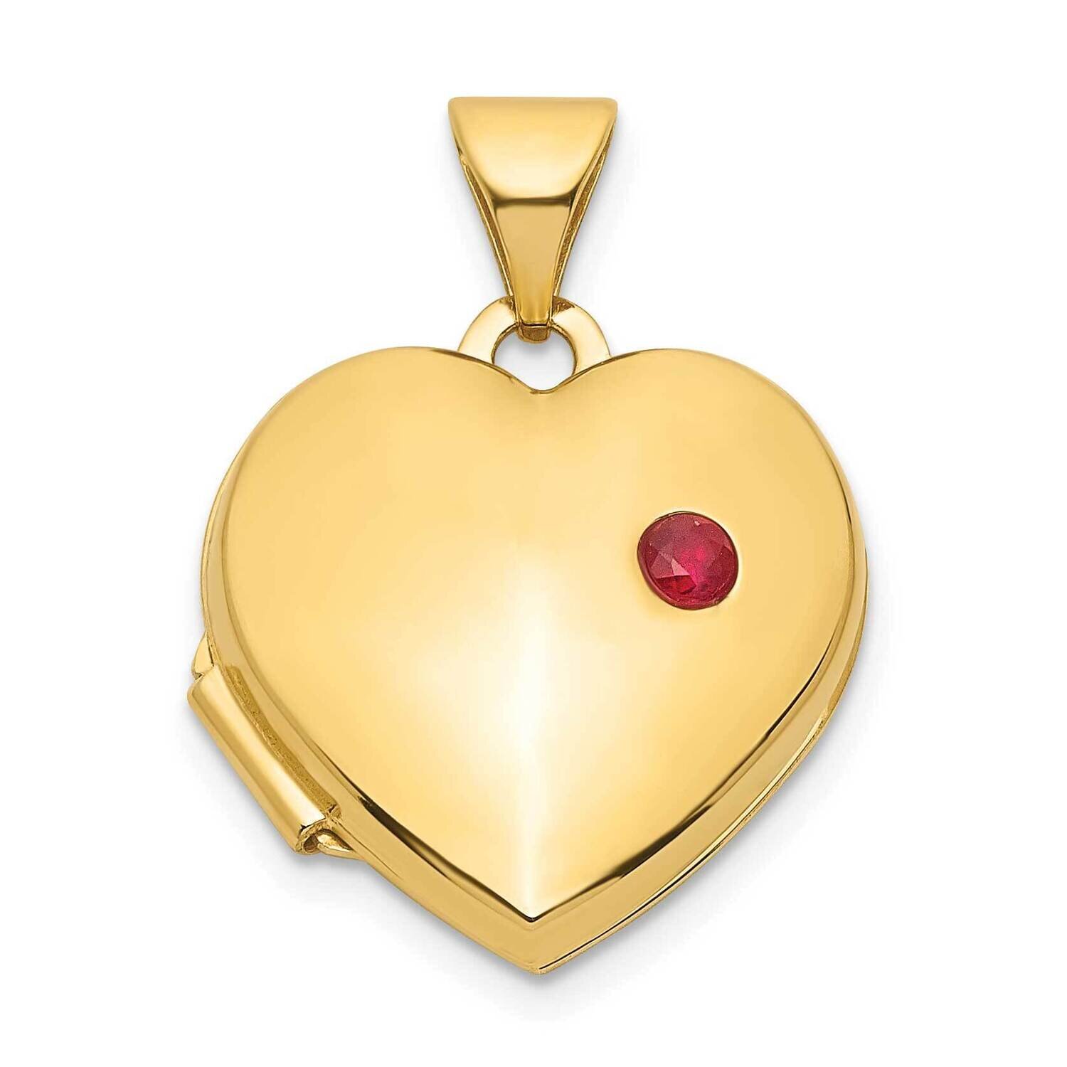 Ruby 15mm Heart Locket 14k Gold XL814