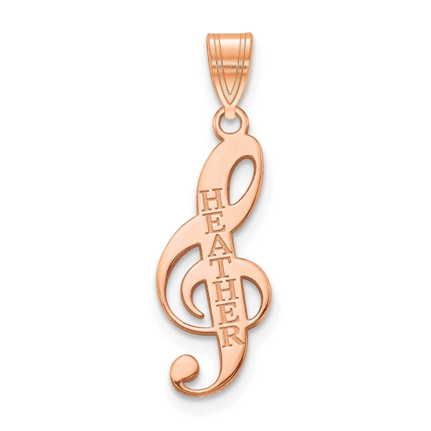 Personalized Music Note Pendant Sterling Silver Rose-plated XNA1003RP