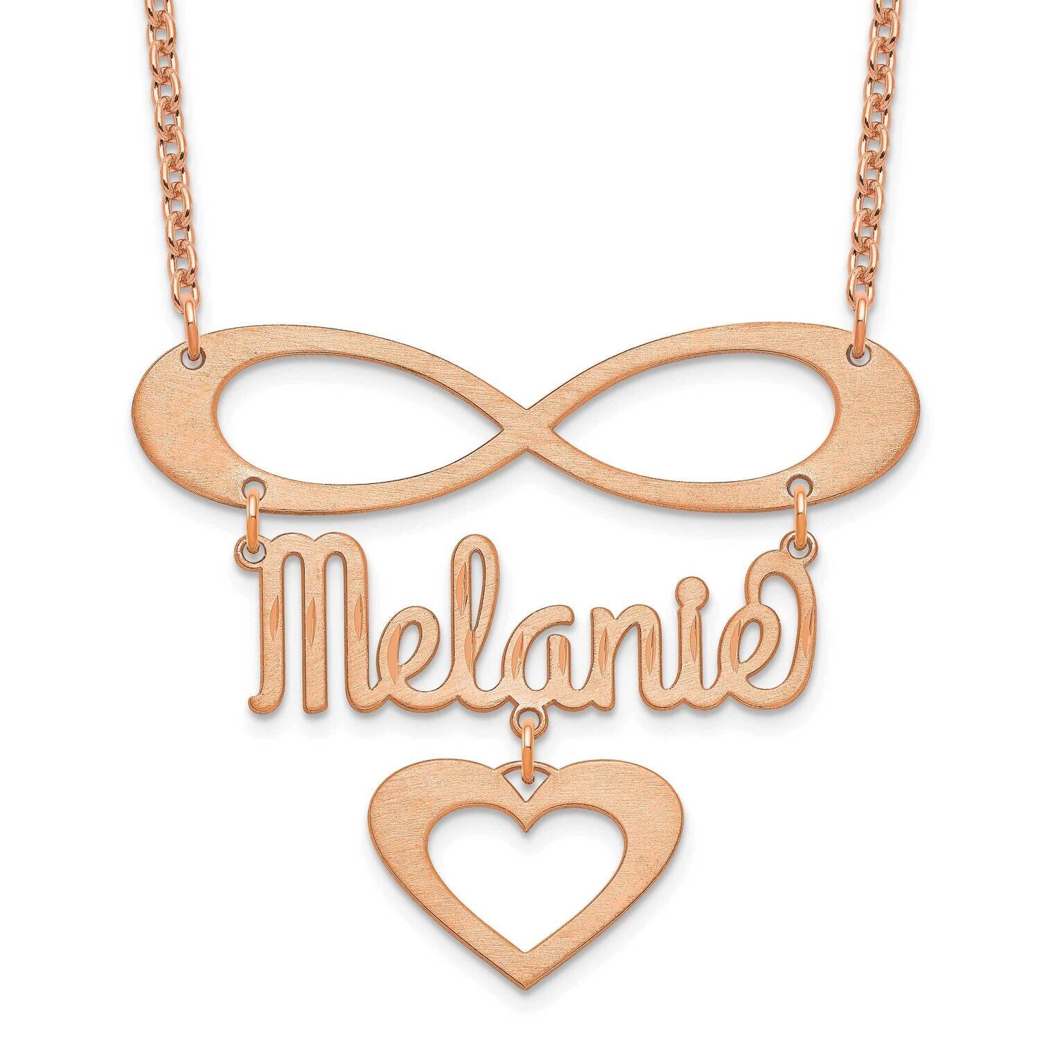 Ss Rose-Plated Brushed Infinity with Name and Heart Necklace XNA1037RP, MPN: XNA1037RP,