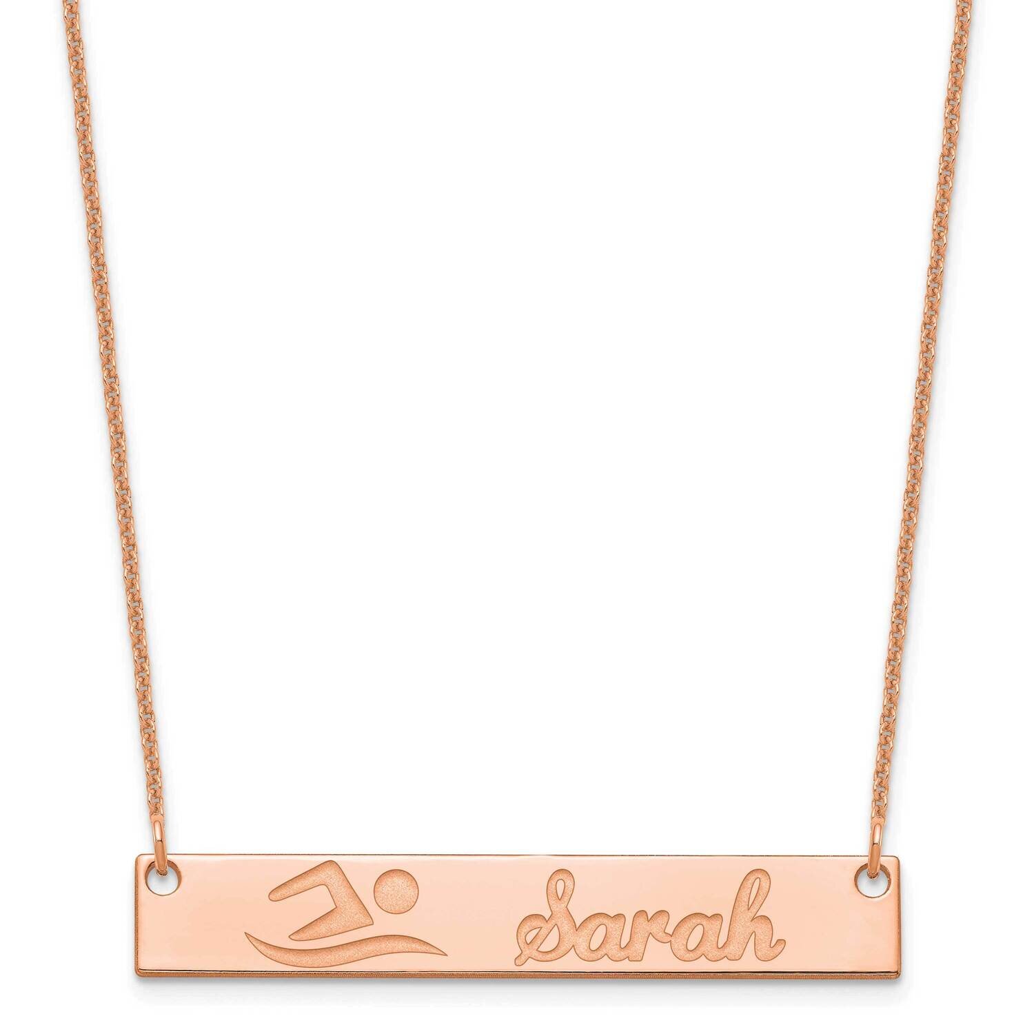 Customized Bar Necklace 14k Rose Gold Medium XNA1041R, MPN: XNA1041R,