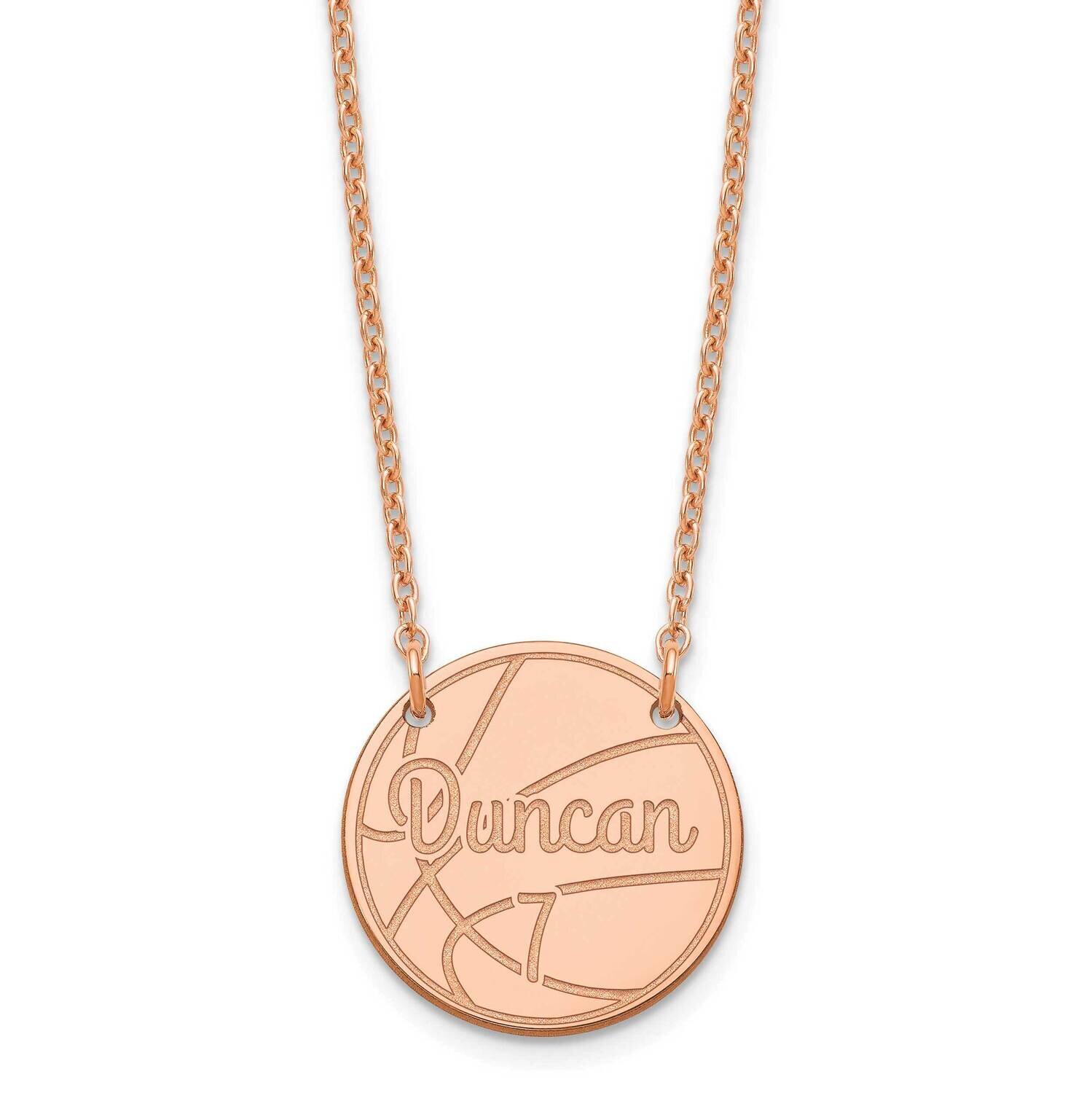 Small Customized Circle Necklace Sterling Silver Rose-plated XNA1043RP, MPN: XNA1043RP,