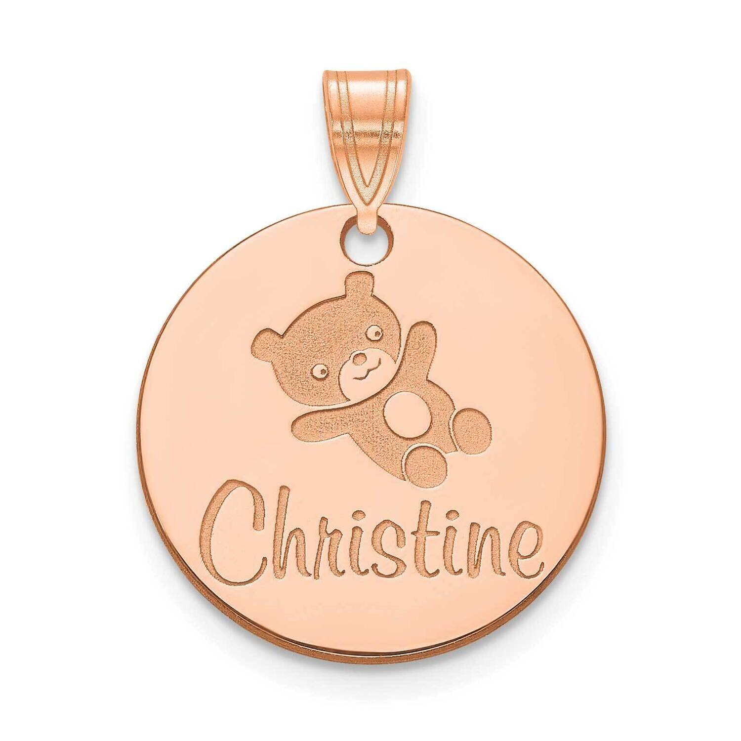 Small Customized Circle Pendant Sterling Silver Rose-plated XNA1046RP, MPN: XNA1046RP,