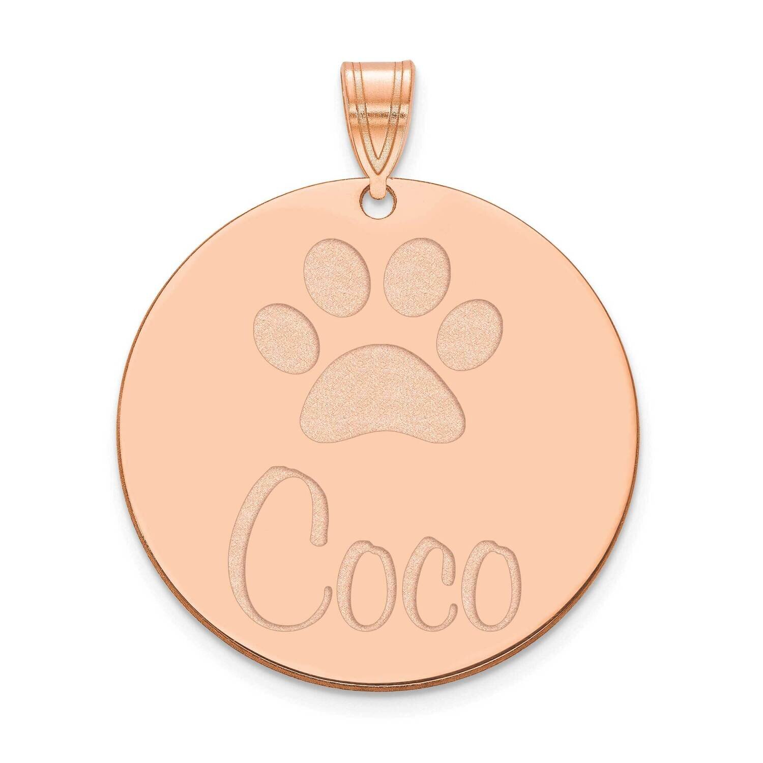 Large Customized Circle Pendant Sterling Silver Rose-plated XNA1048RP, MPN: XNA1048RP,