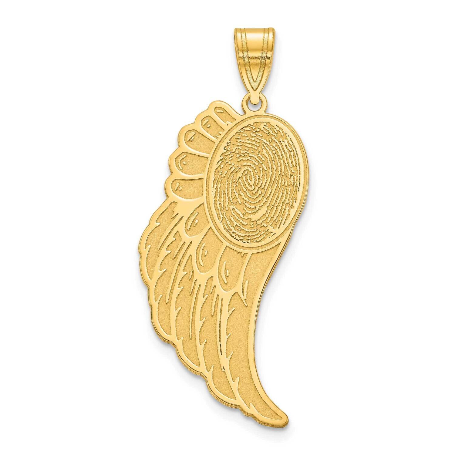 Angel Wing Fingerprint Pendant Sterling Silver Rhodium-plated XNA1071GP