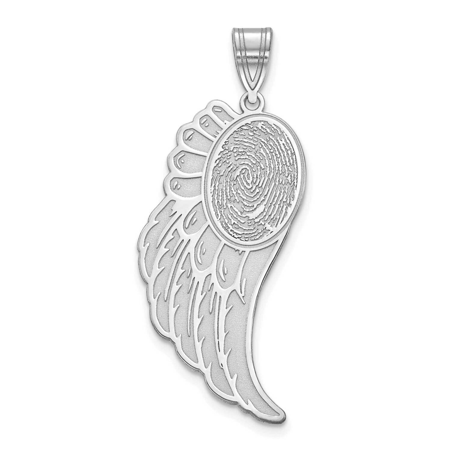 Angel Wing Fingerprint Pendant Sterling Silver Rhodium-plated XNA1071SS