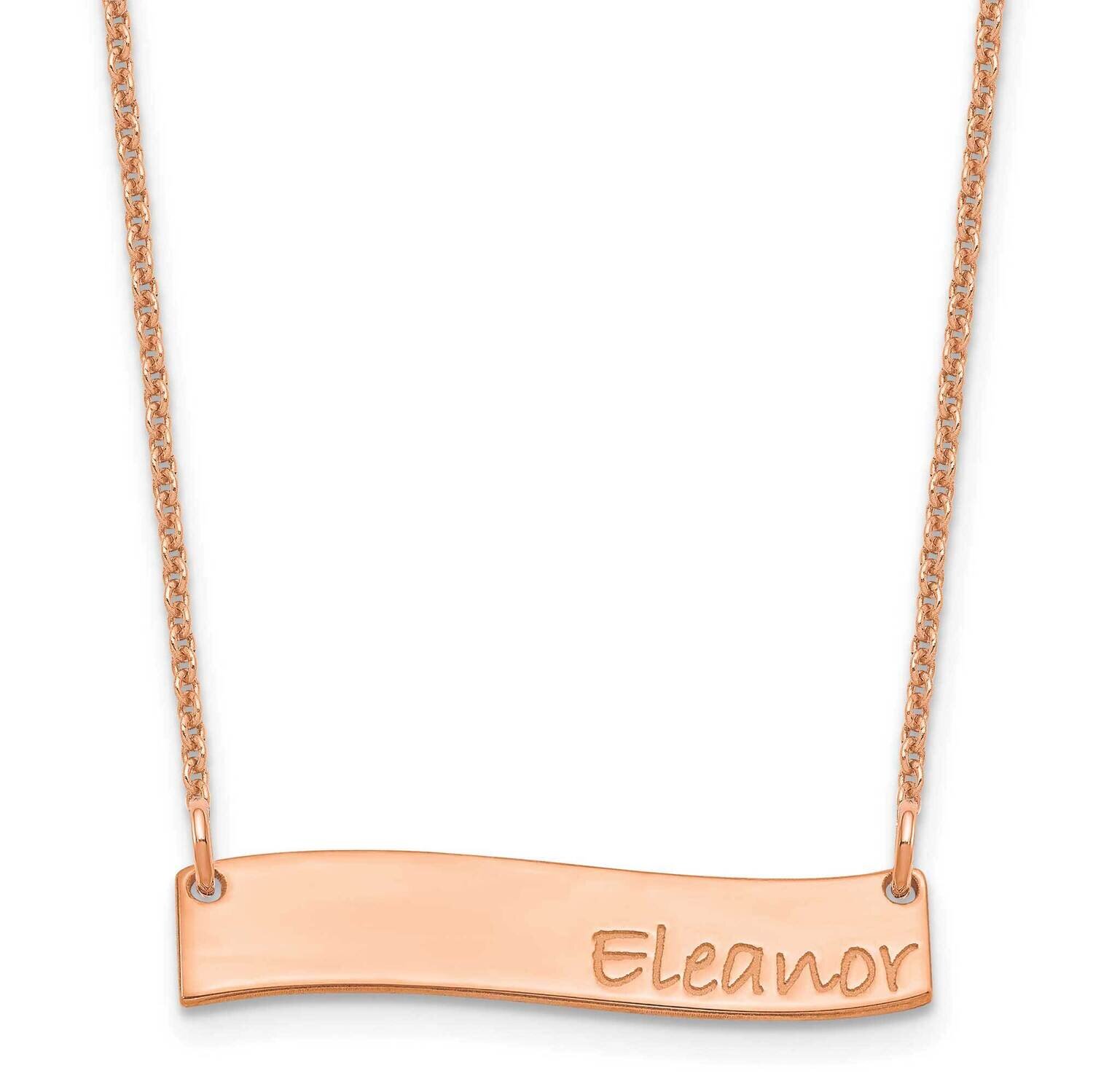 Polished Curved Bar Necklace 14k Rose Gold Small XNA1074R, MPN: XNA1074R,
