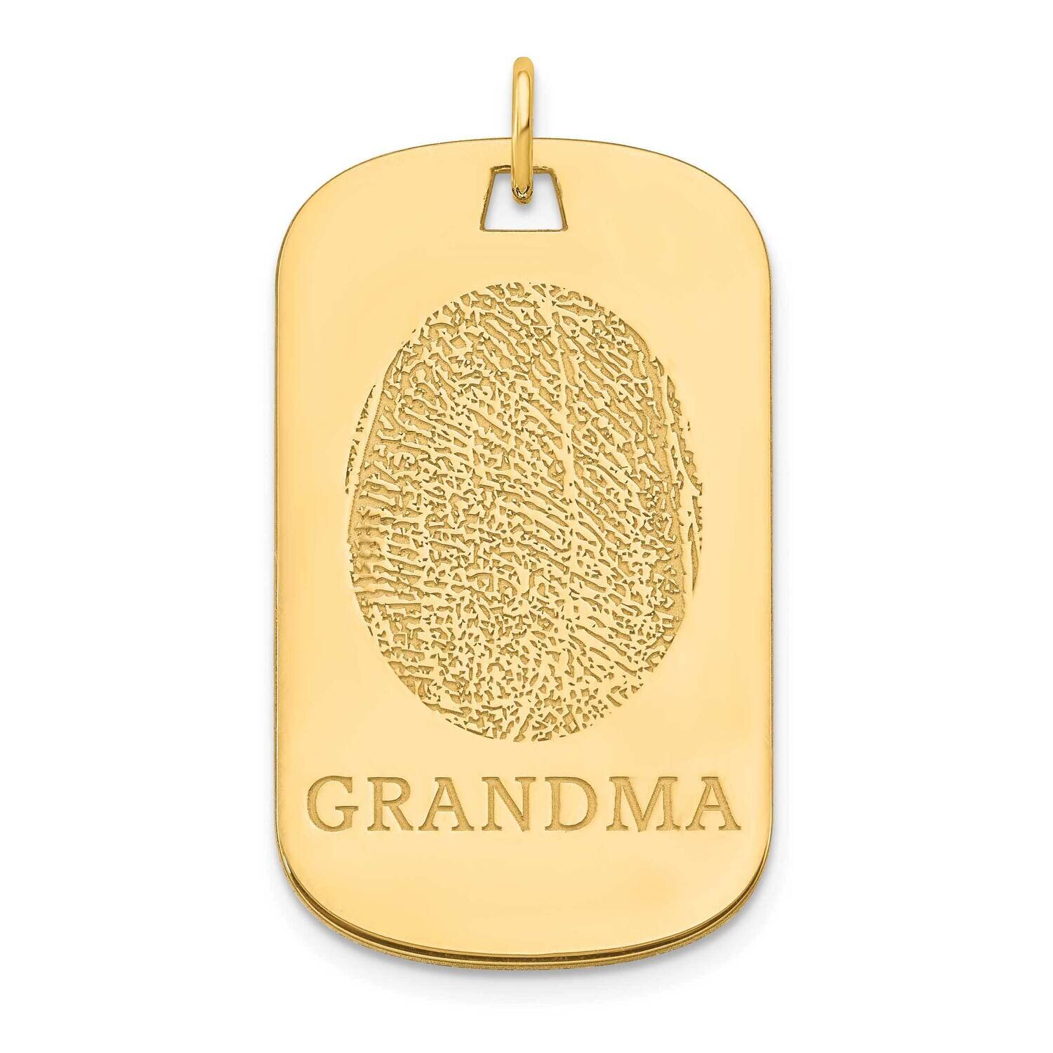 Dog Tag Fingerprint Charm 14k Gold XNA1077Y, MPN: XNA1077Y,
