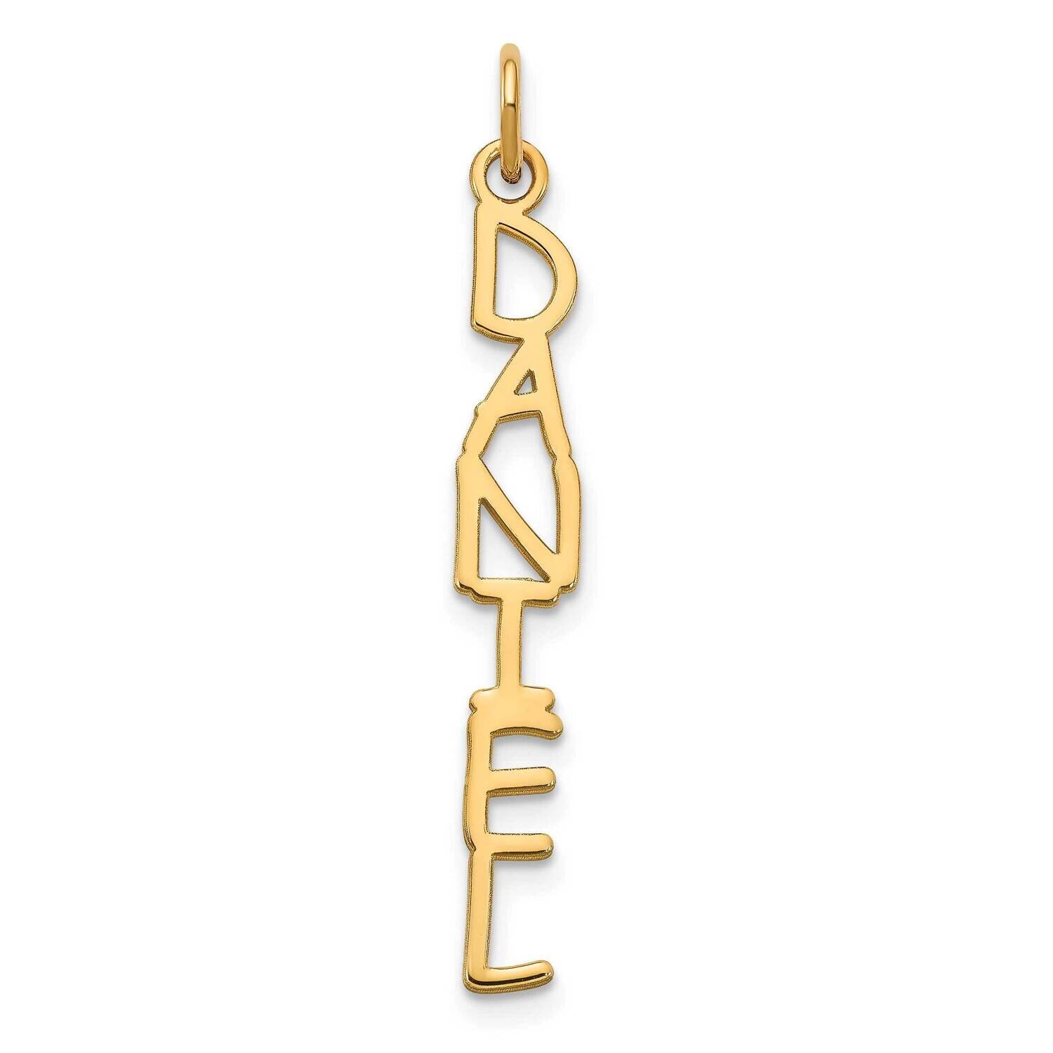 Comic Sans Font Vertical Name Plate Charm Sterling Silver Gold-plated XNA1168GP, MPN: XNA1168GP,