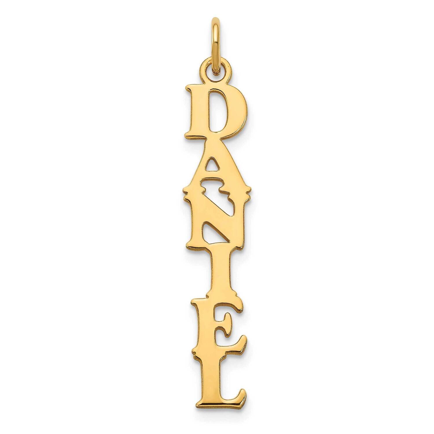 Cooper Font Vertical Name Plate Charm Gold-plated Sterling Silver XNA1170GP, MPN: XNA1170GP,