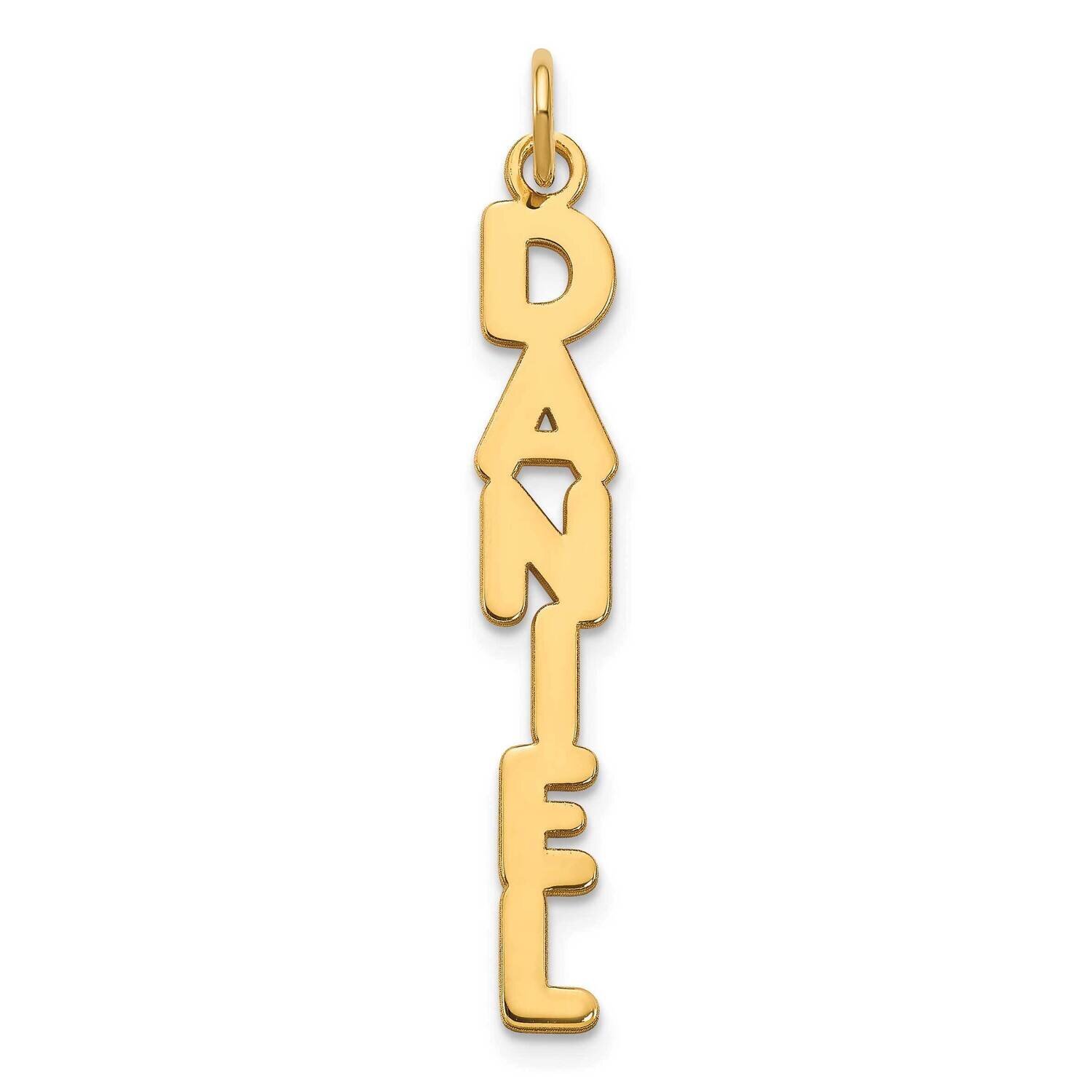 Kimberly Font Vertical Name Plate Charm Sterling Silver Gold-plated XNA1172GP