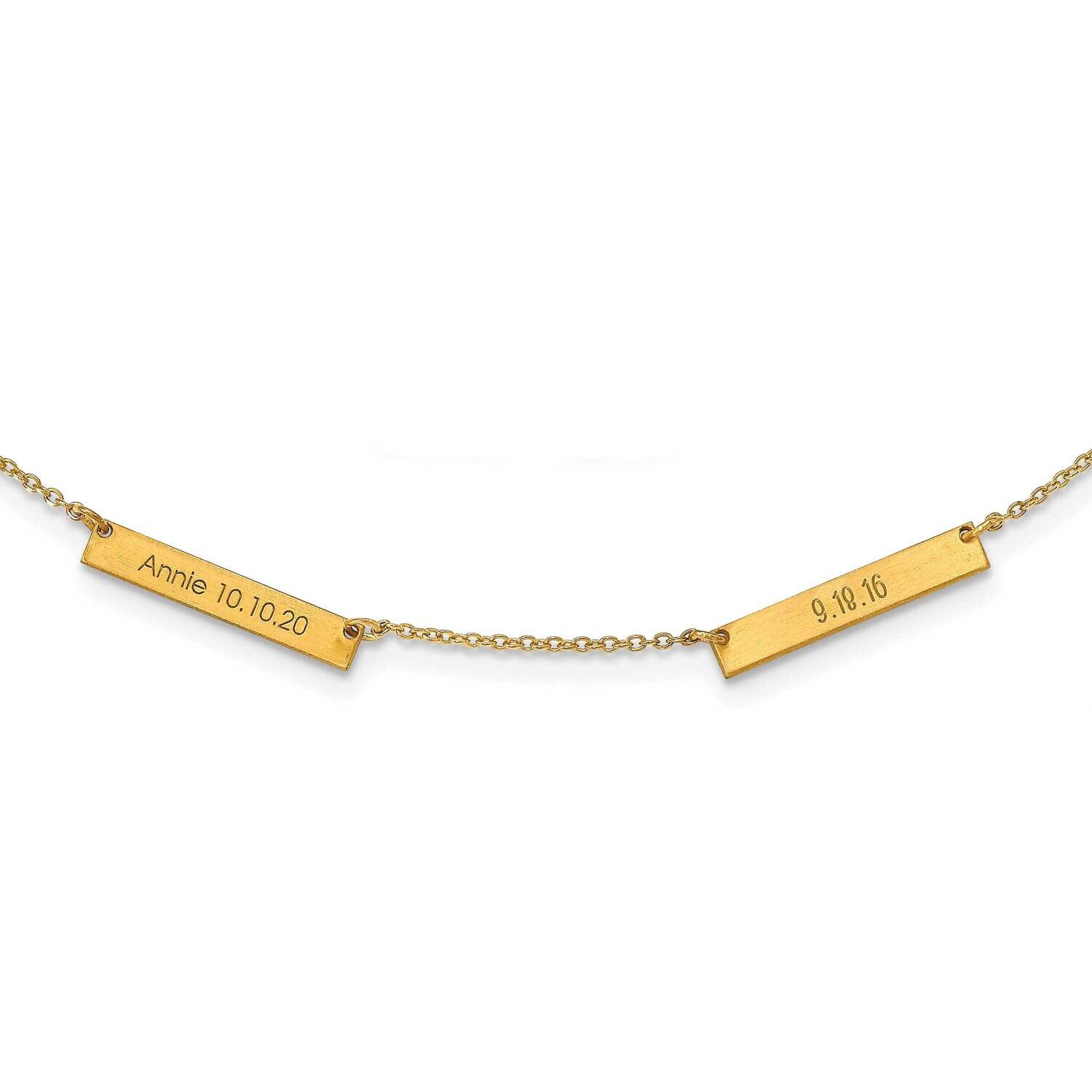 Brushed 2 Station Necklace Sterling Silver Gold-plated XNA1176/2GP, MPN: XNA1176/2GP,