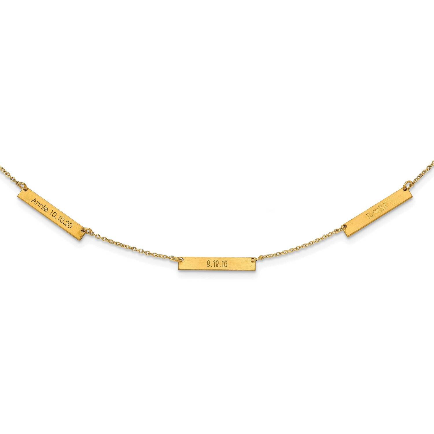 Brushed 3 Station Necklace Sterling Silver Gold-plated XNA1176/3GP, MPN: XNA1176/3GP,