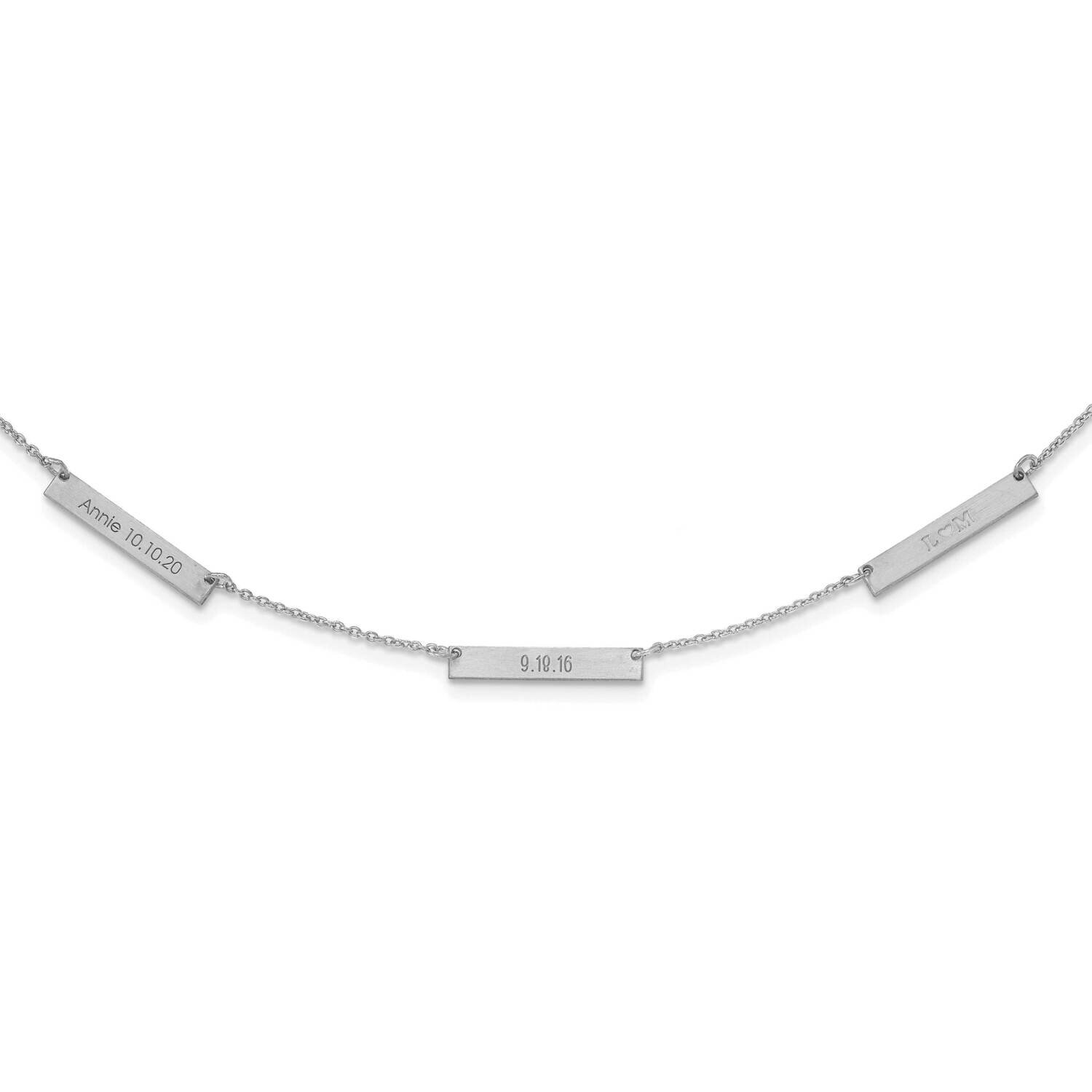 Brushed 3 Station Necklace Sterling Silver Rhodium-plated XNA1176/3SS