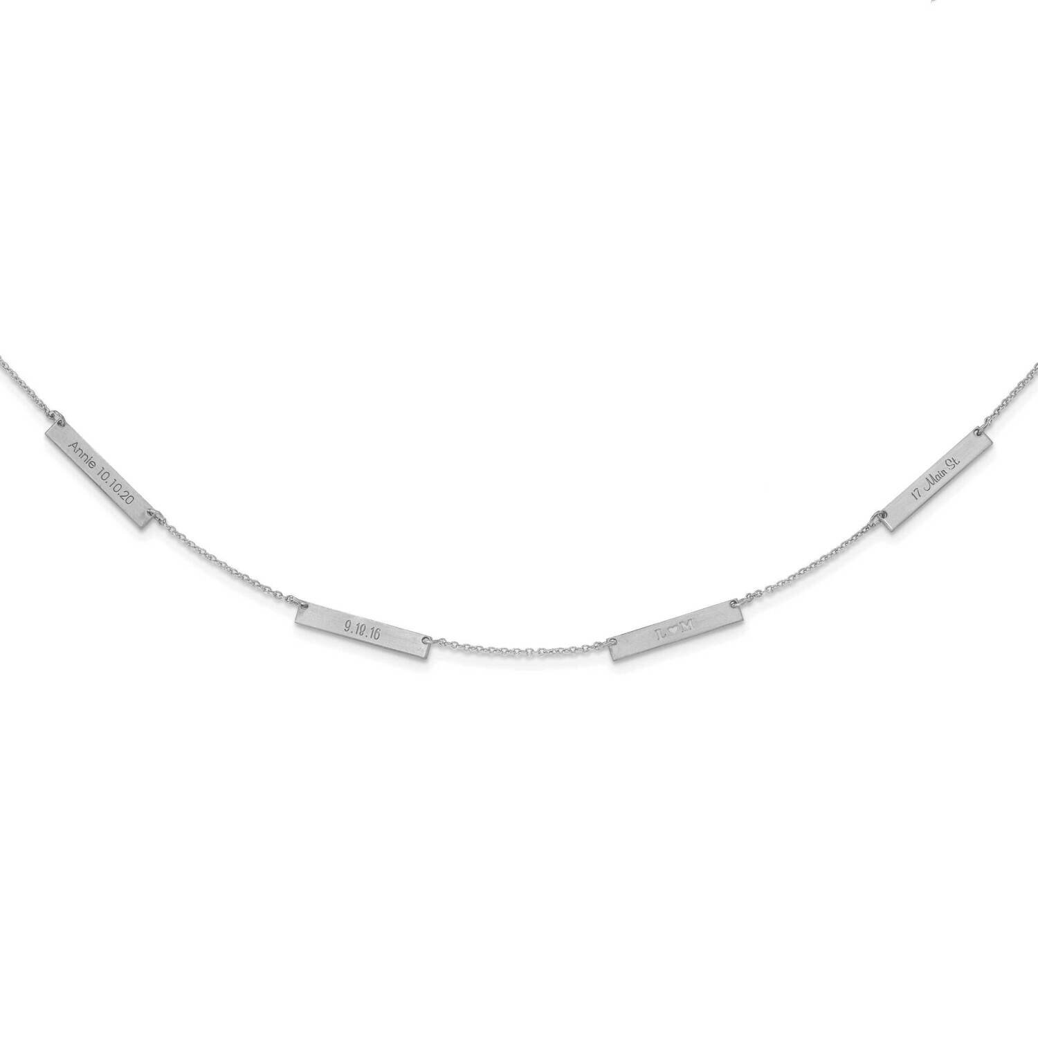 Brushed 4 Station Necklace Sterling Silver Rhodium-plated XNA1176/4SS