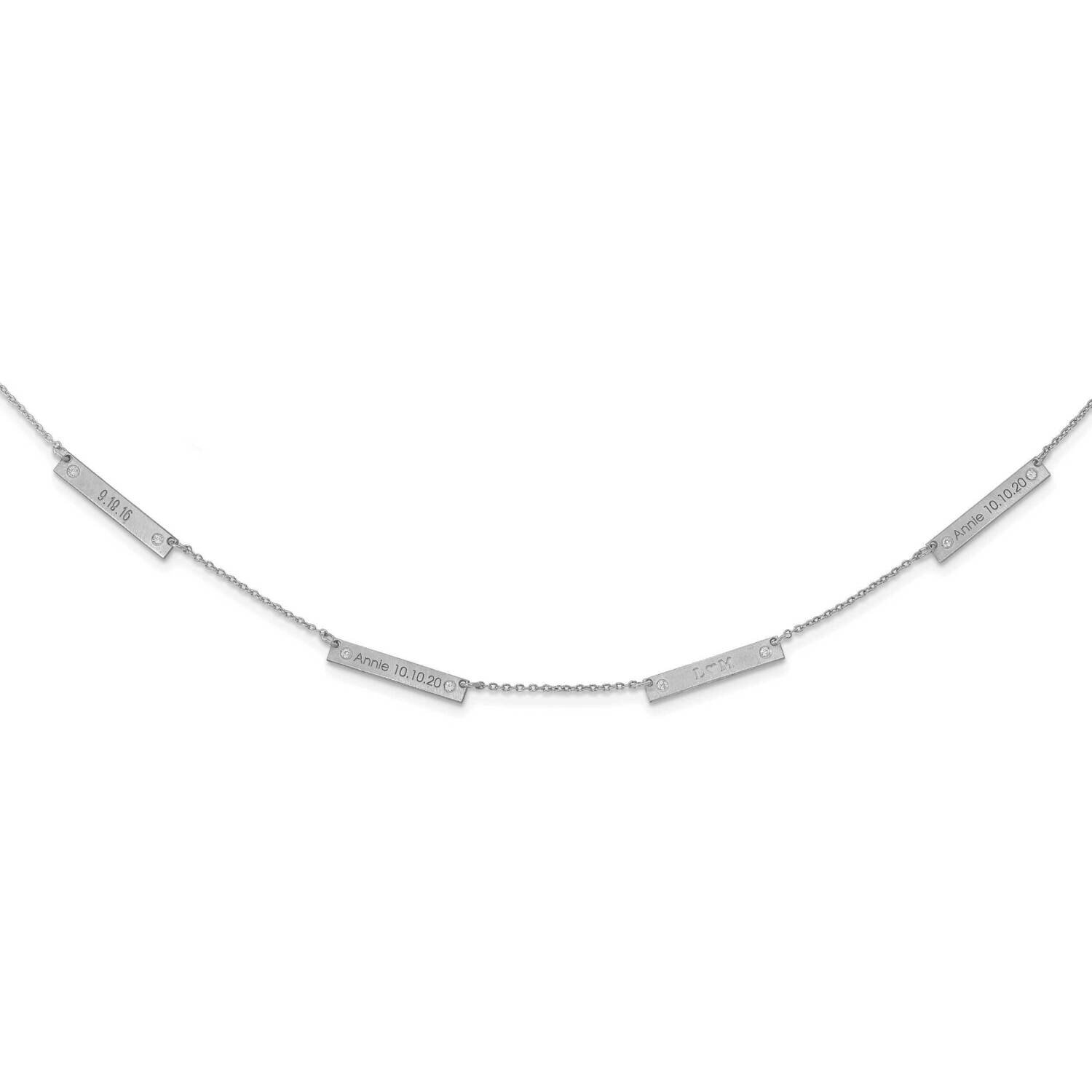 Brushed 4 Station with Diamond Necklace Sterling Silver Rhodium-plated XNA1177/4SS, MPN: XNA1177/4S…