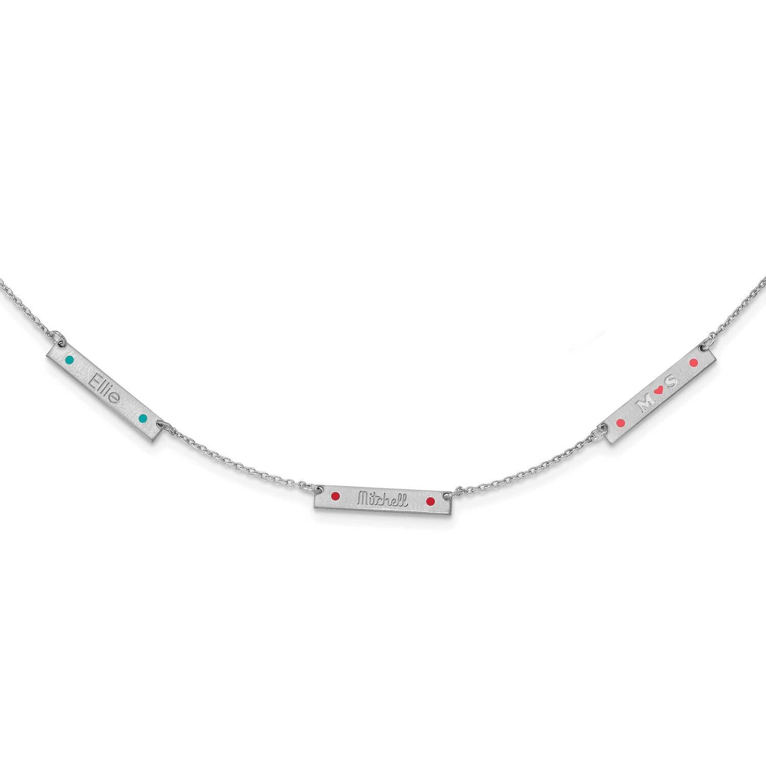 3 Station with Epoxy Necklace 14k White Gold Brushed XNA1178/3W, MPN: XNA1178/3W,