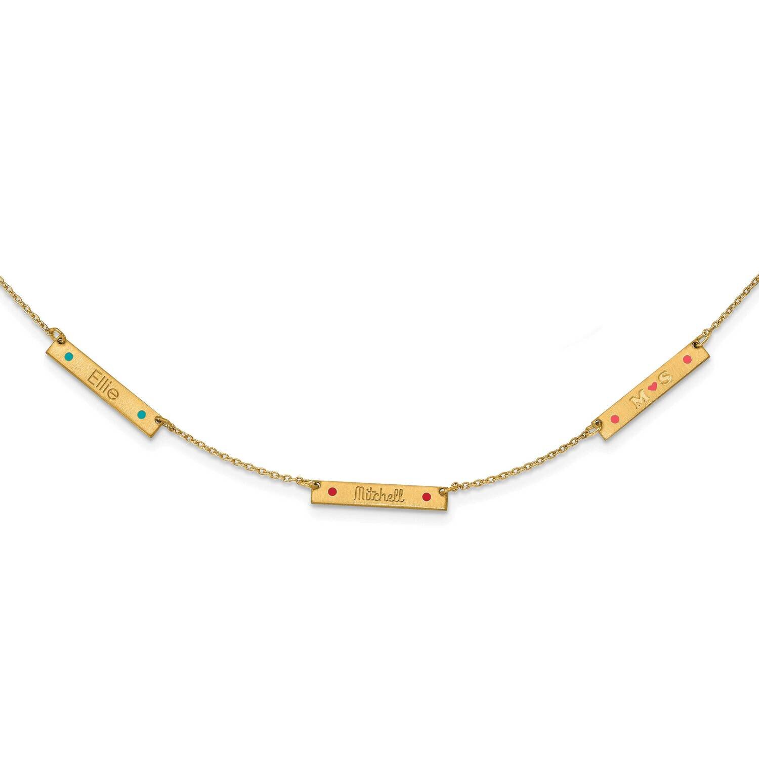 3 Station with Epoxy Necklace 14k Gold Brushed XNA1178/3Y, MPN: XNA1178/3Y,