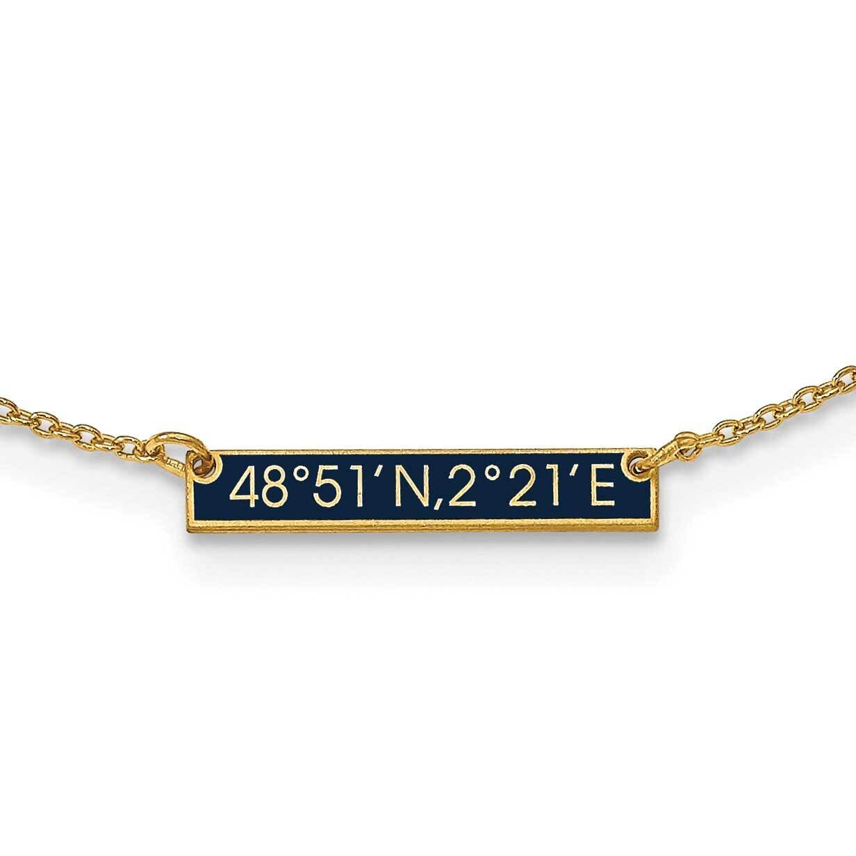 Epoxied 1 Station Necklace 14k Gold Brushed XNA1179/1Y, MPN: XNA1179/1Y,
