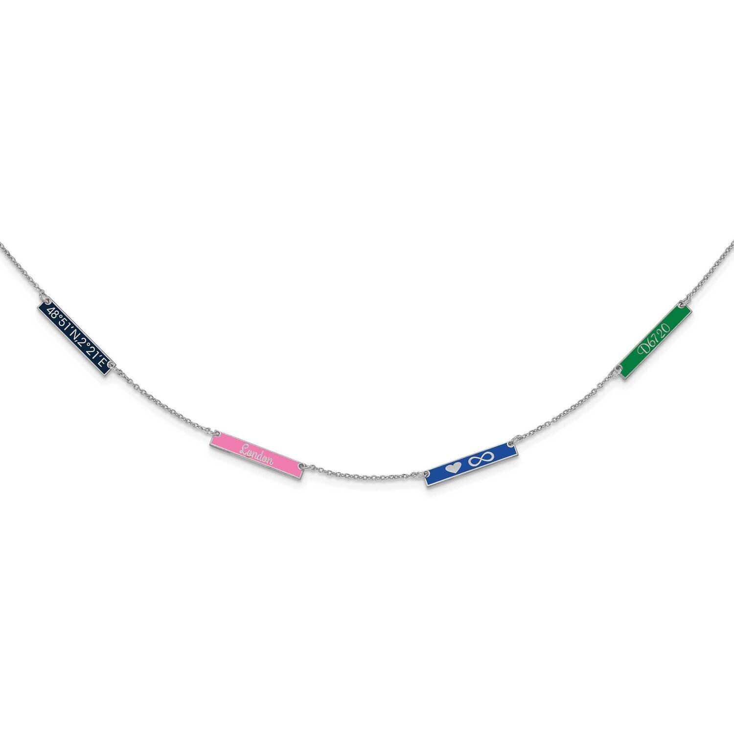 Epoxied 4 Station Necklace 14k White Gold Brushed XNA1179/4W, MPN: XNA1179/4W,
