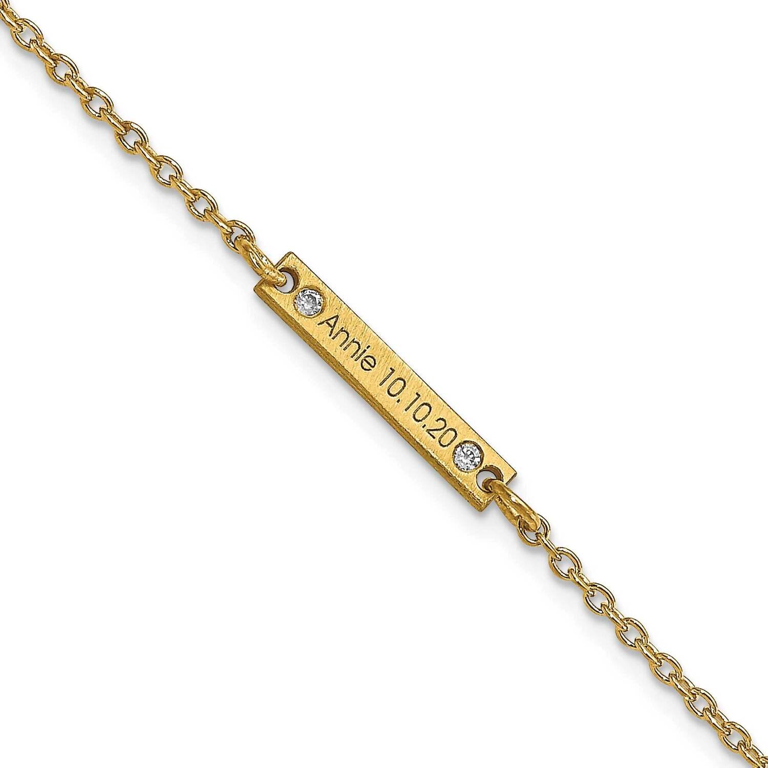 Brushed 1 Station with Diamond Bracelet Sterling Silver Gold-plated XNA1181/1GP, MPN: XNA1181/1GP,