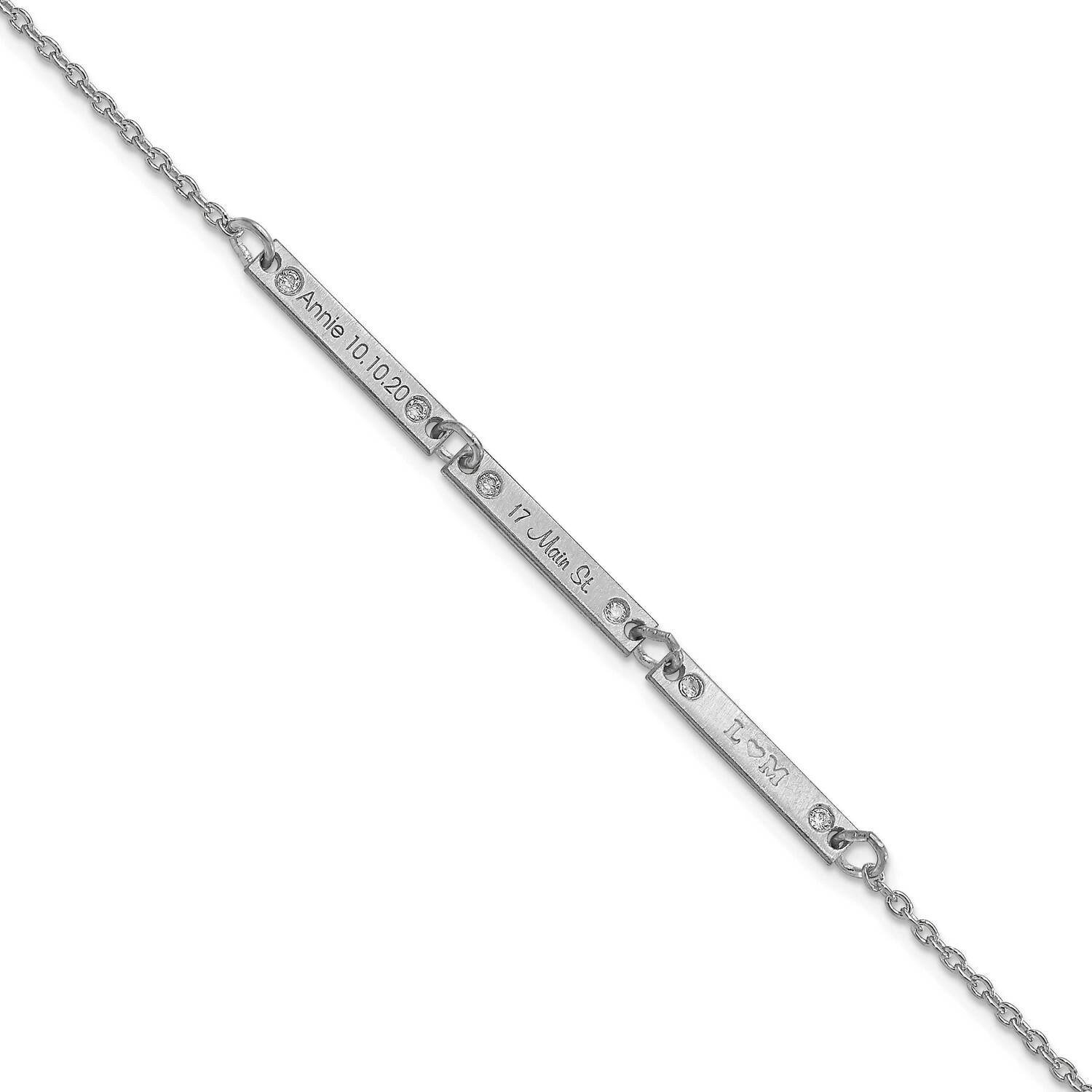 Brushed 3 Station with Diamond Bracelet Sterling Silver Rhodium-plated XNA1181/3SS, MPN: XNA1181/3S…