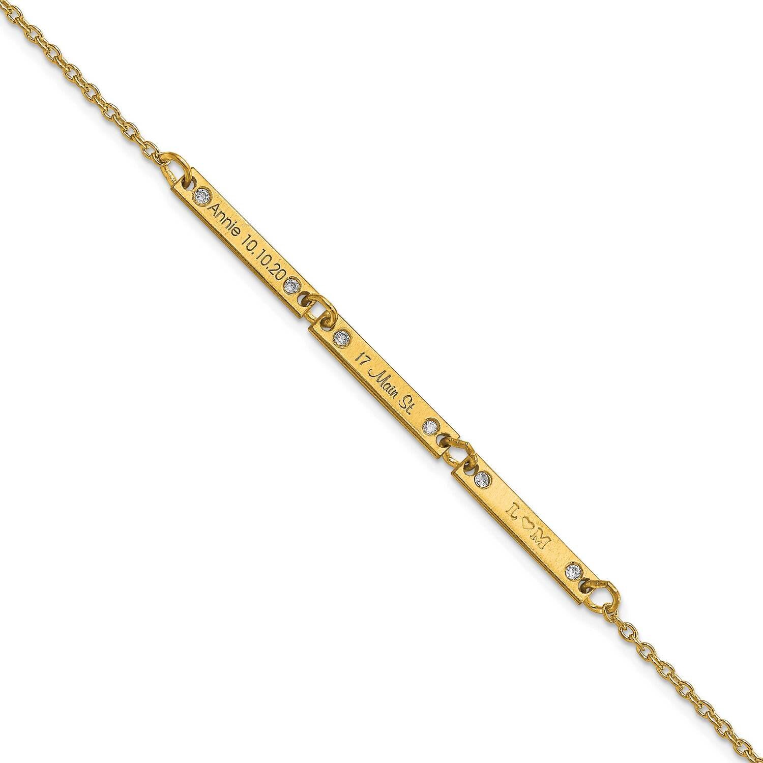 3 Station Diamond Bracelet 7 Inch 14k Gold Brushed XNA1181/3Y, MPN: XNA1181/3Y,