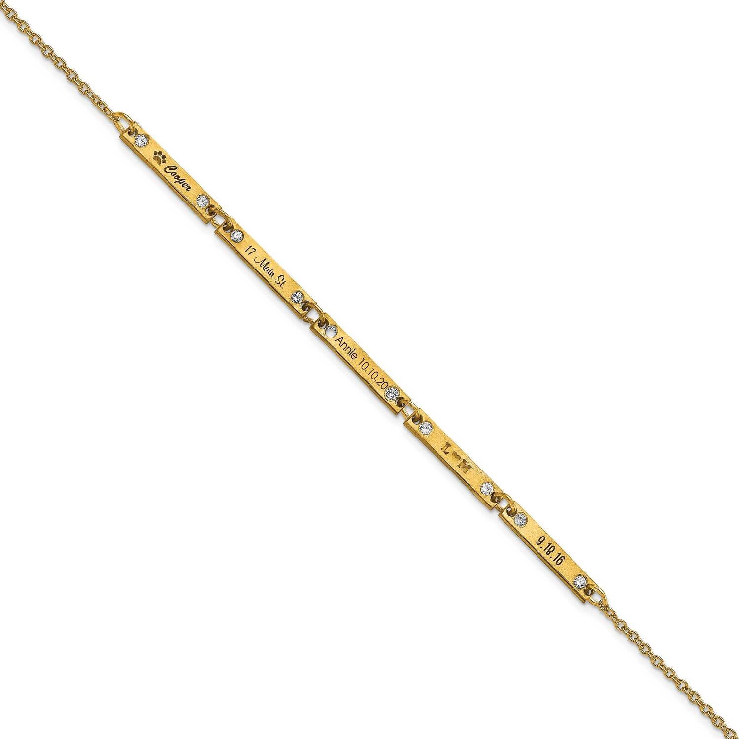 5 Station Diamond Bracelet 7 Inch 14k Gold Brushed XNA1181/5Y