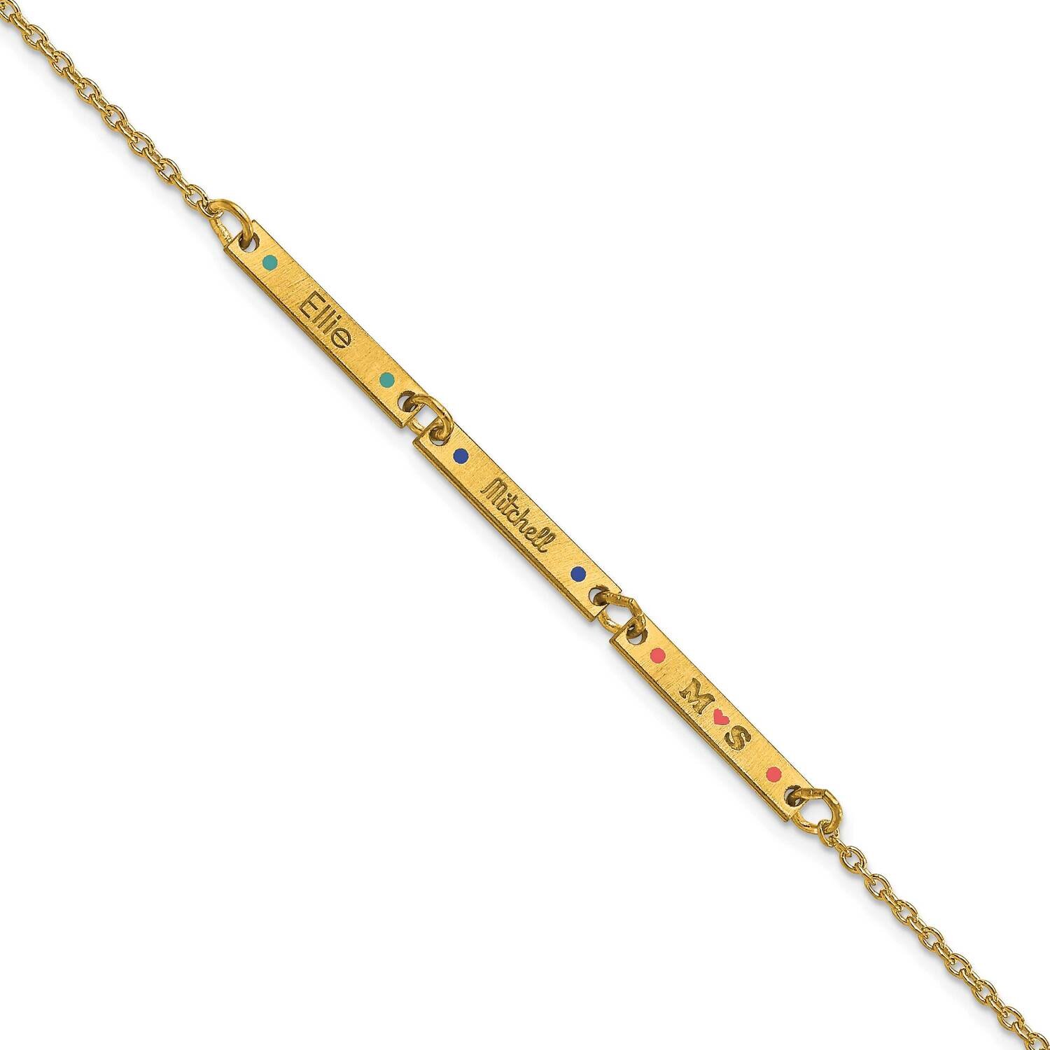 Brushed 3 Station with Epoxy Bracelet Sterling Silver XNA1182/3GP, MPN: XNA1182/3GP,
