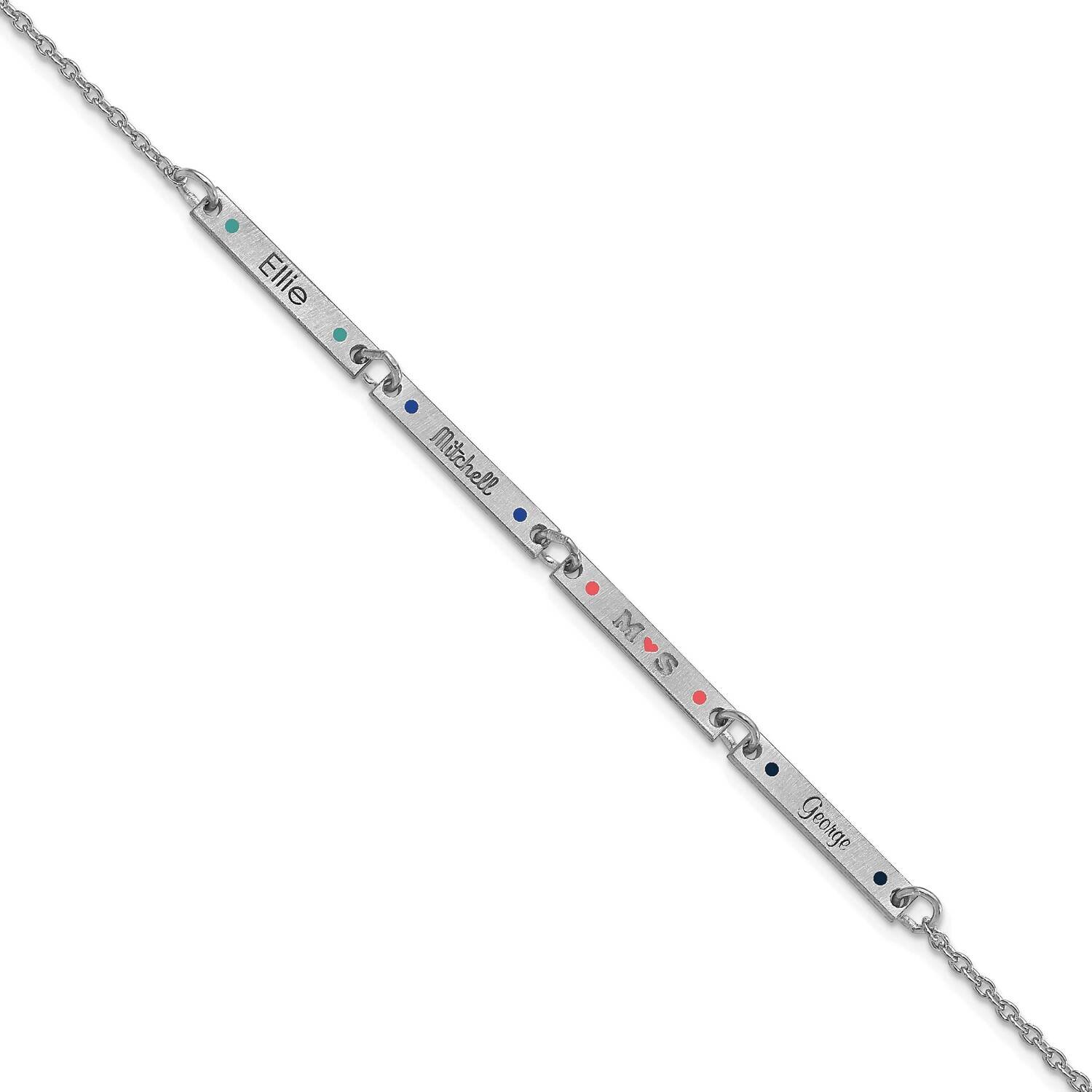 Brushed 4 Station with Epoxy Bracelet Sterling Silver Rhodium-plated XNA1182/4SS, MPN: XNA1182/4SS,