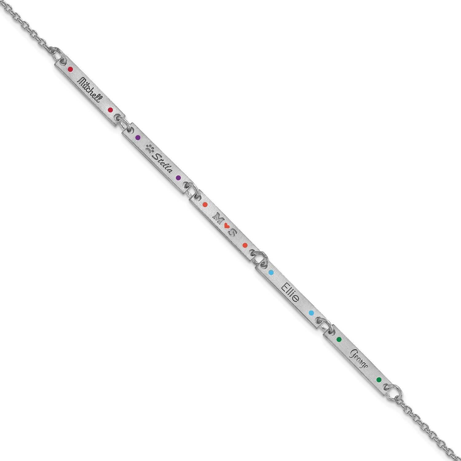5 Station with Epoxy Bracelet 7 Inch 14k White Gold Brushed XNA1182/5W, MPN: XNA1182/5W,
