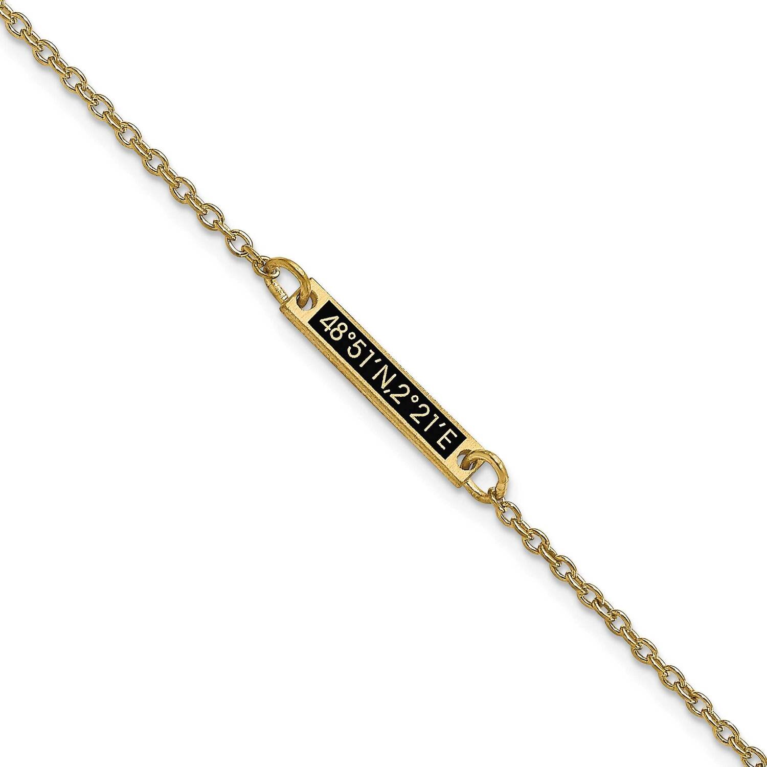 Brushed Epoxied 1 Station Bracelet Sterling Silver Gold-plated XNA1183/1GP, MPN: XNA1183/1GP,