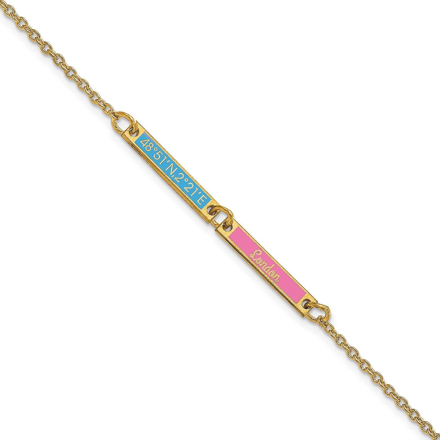 Epoxied 2 Station Bracelet 7 Inch 14k Gold Brushed XNA1183/2Y, MPN: XNA1183/2Y,
