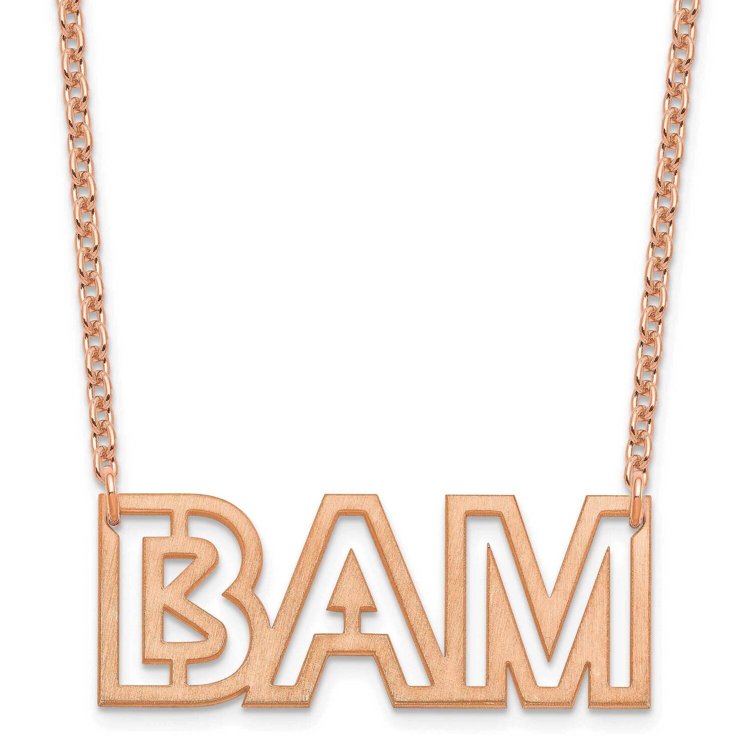 Small Brushed 3 Letter Necklace Sterling Silver Rose-plated XNA1187RP, MPN: XNA1187RP,