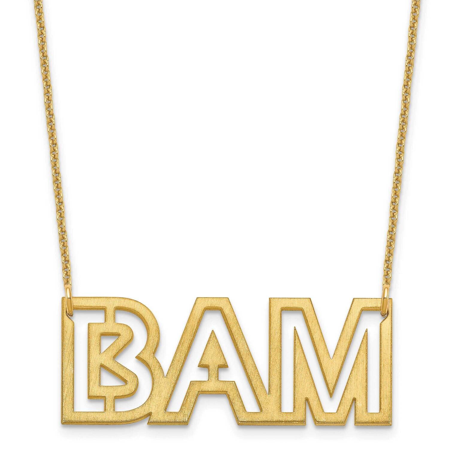 Small Brushed 3 Letter Necklace 14k Gold XNA1187Y, MPN: XNA1187Y,