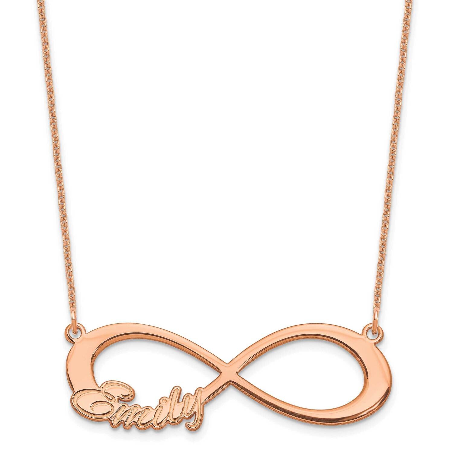 1 Name Infinity Necklace 14k Rose Gold XNA1190R