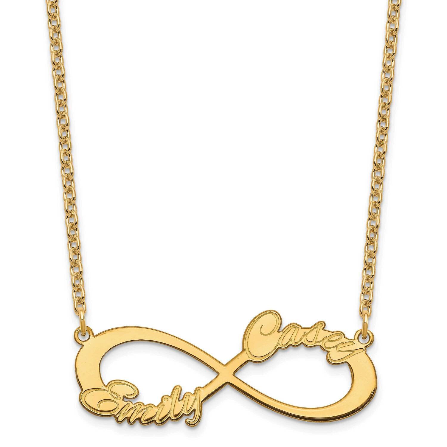 2 Name Infinity Necklace Sterling Silver Gold-plated XNA1191GP, MPN: XNA1191GP,