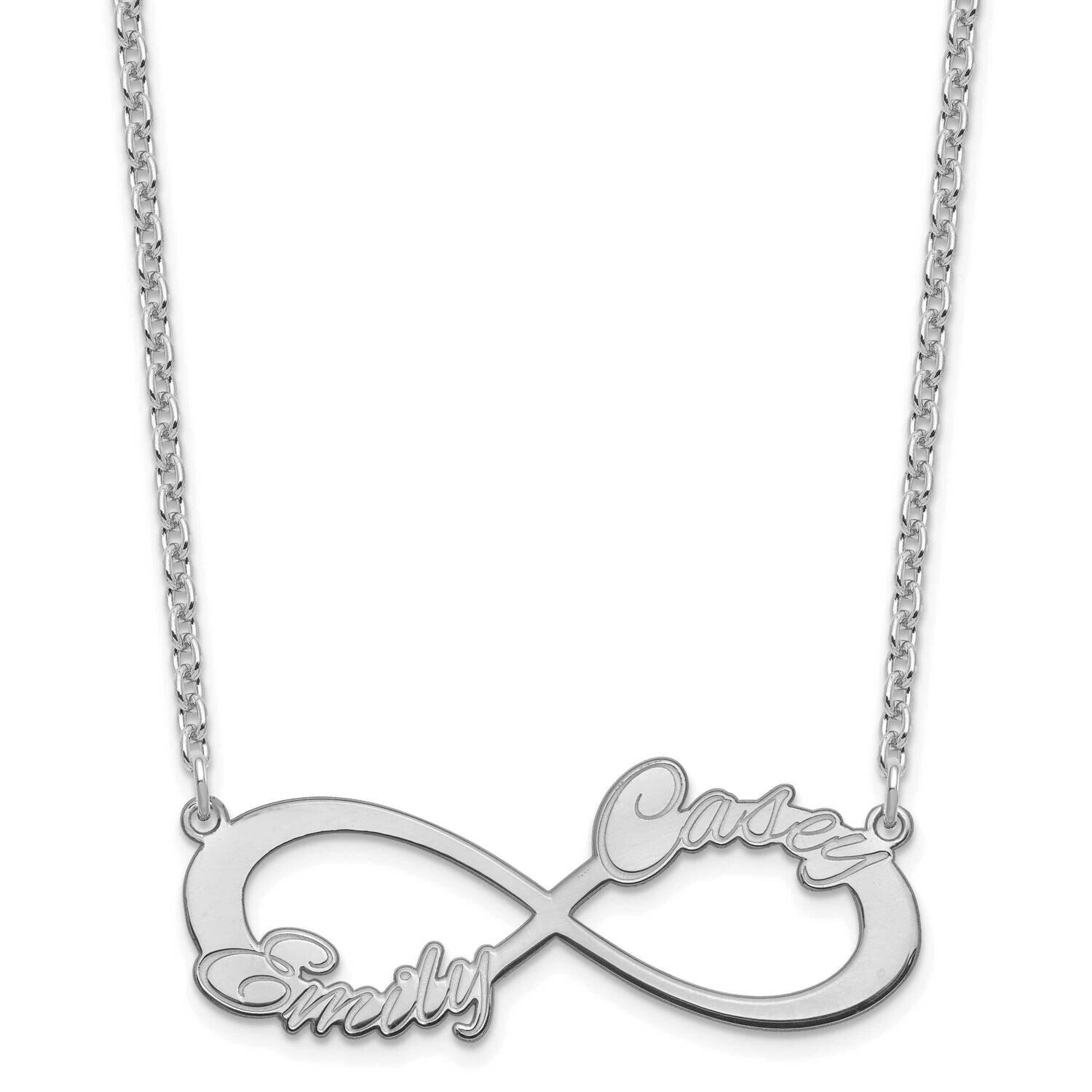 2 Name Infinity Necklace Sterling Silver Rhodium-plated XNA1191SS