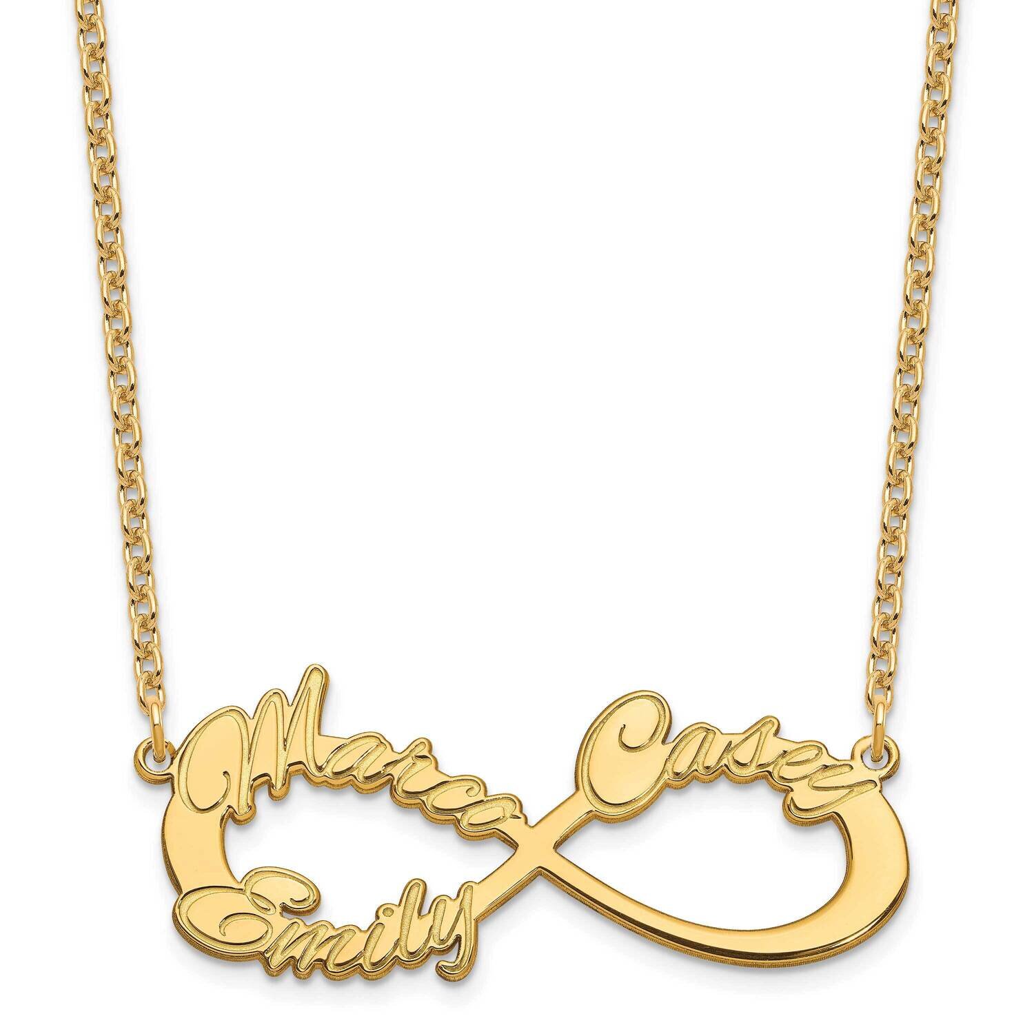 3 Name Infinity Necklace Sterling Silver Gold-plated XNA1192GP, MPN: XNA1192GP,