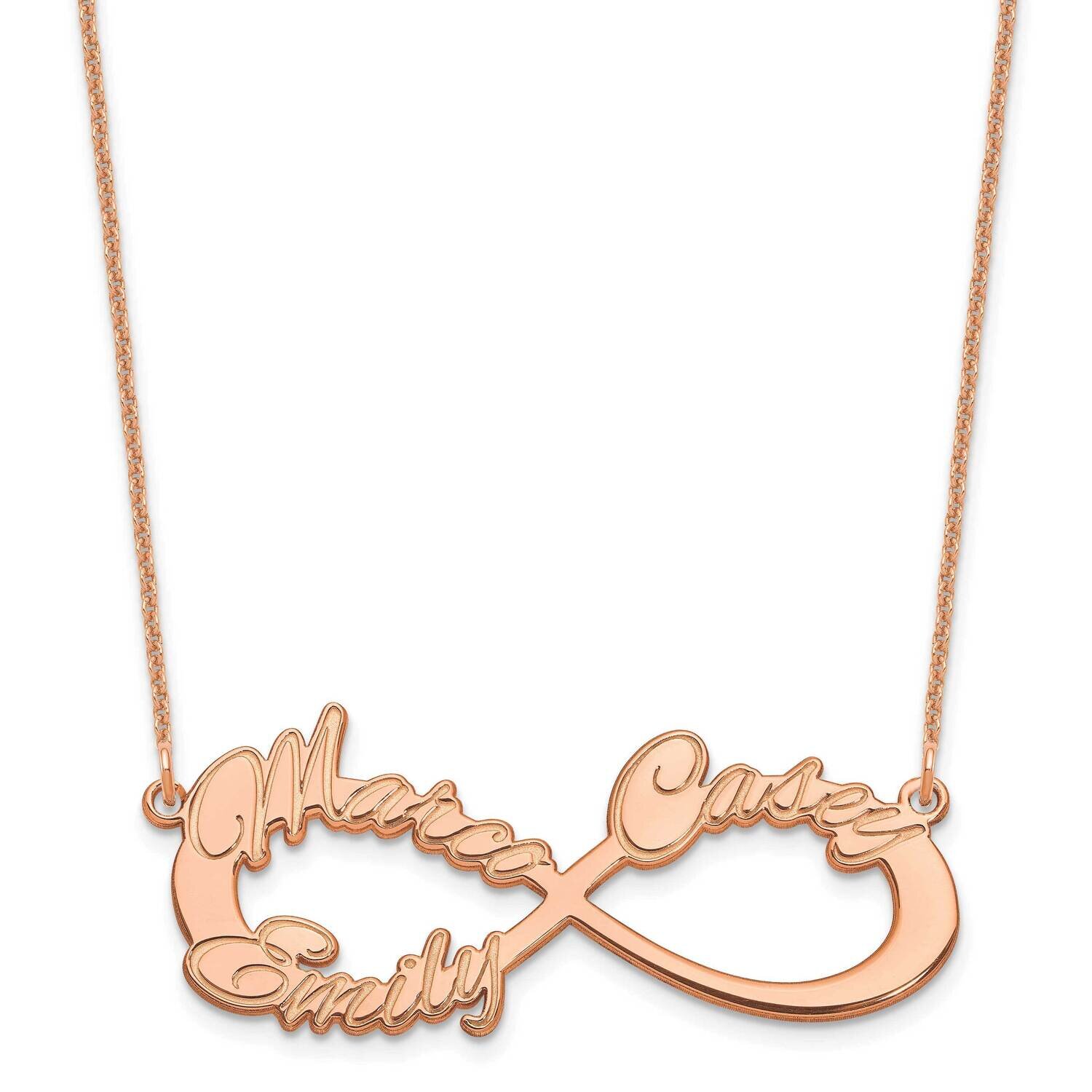 3 Name Infinity Necklace 14k Rose Gold XNA1192R, MPN: XNA1192R,