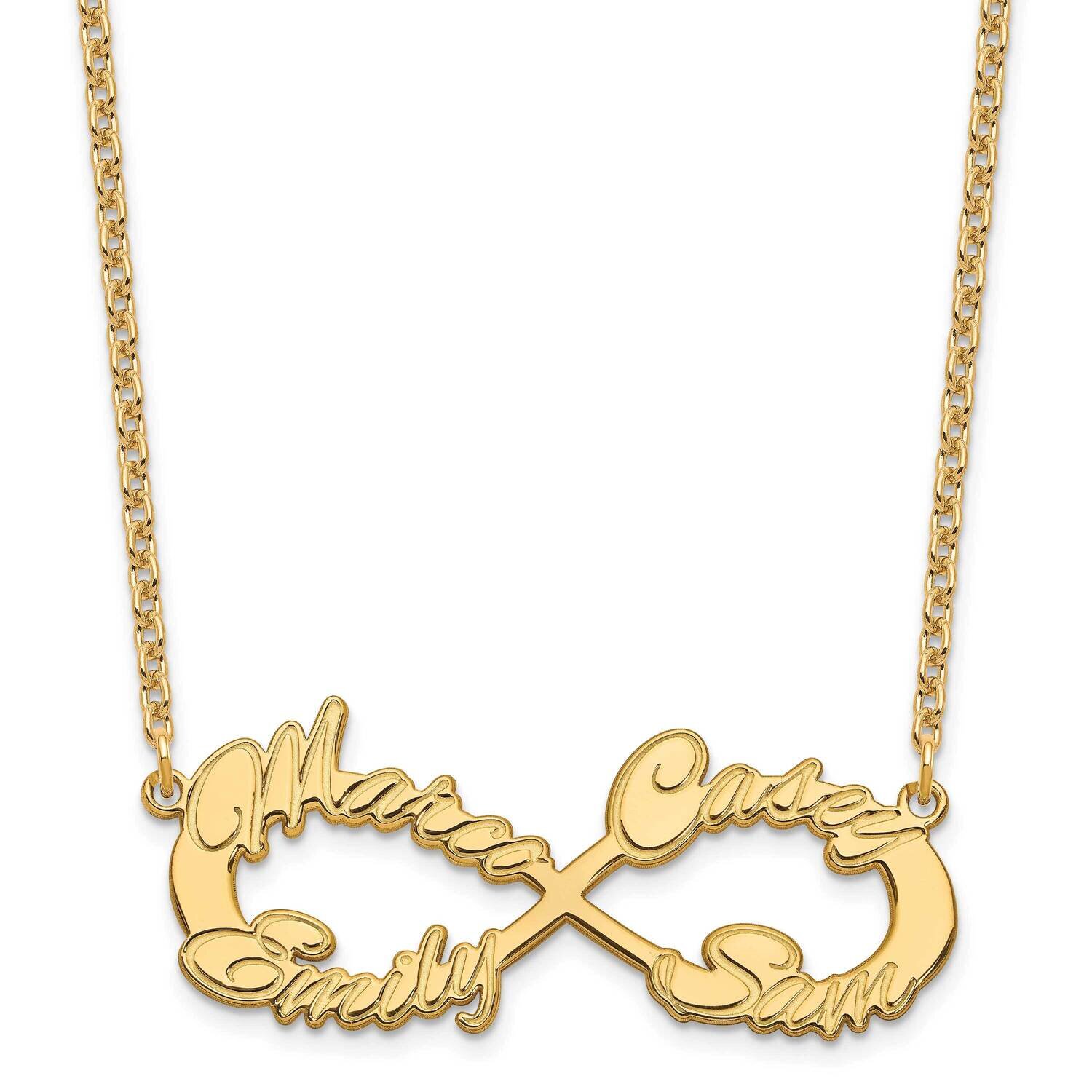 4 Name Infinity Necklace Sterling Silver Gold-plated XNA1193GP, MPN: XNA1193GP,