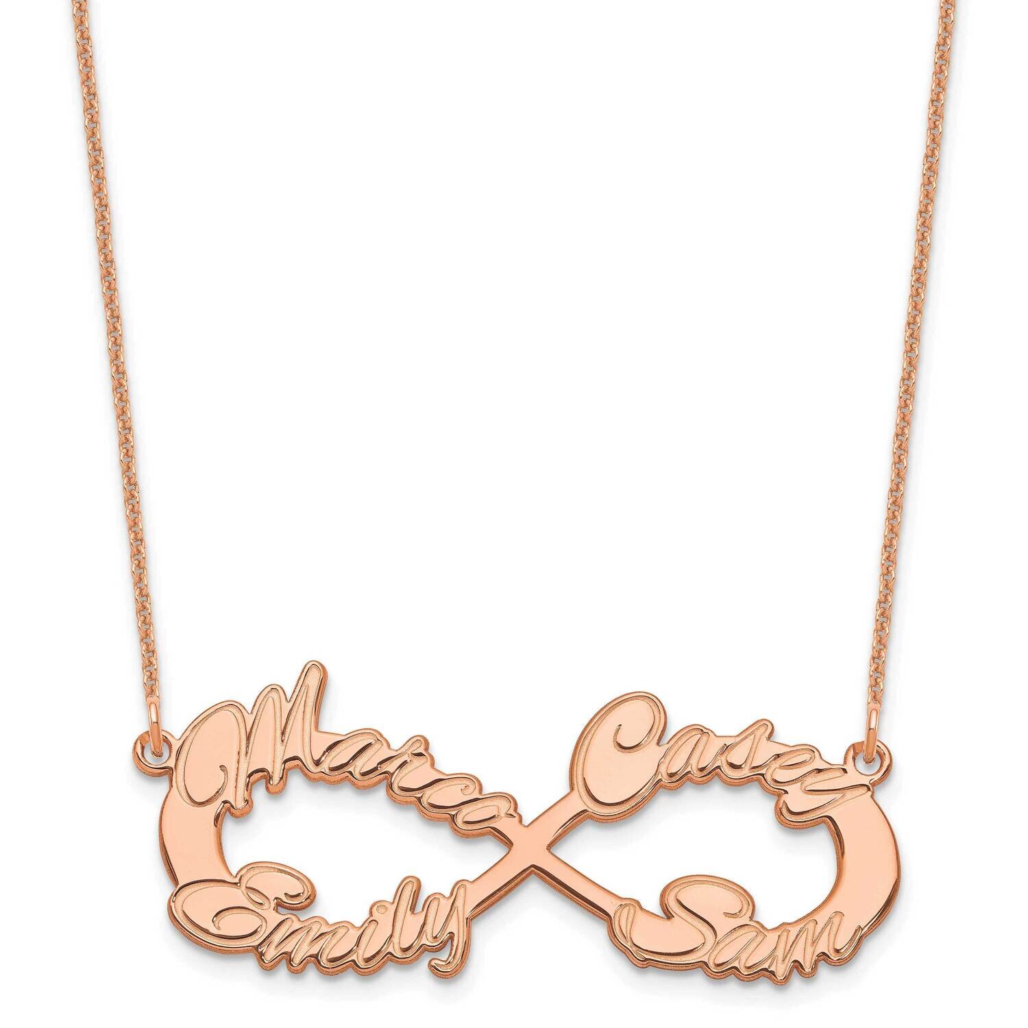 4 Name Infinity Necklace 14k Rose Gold XNA1193R, MPN: XNA1193R,