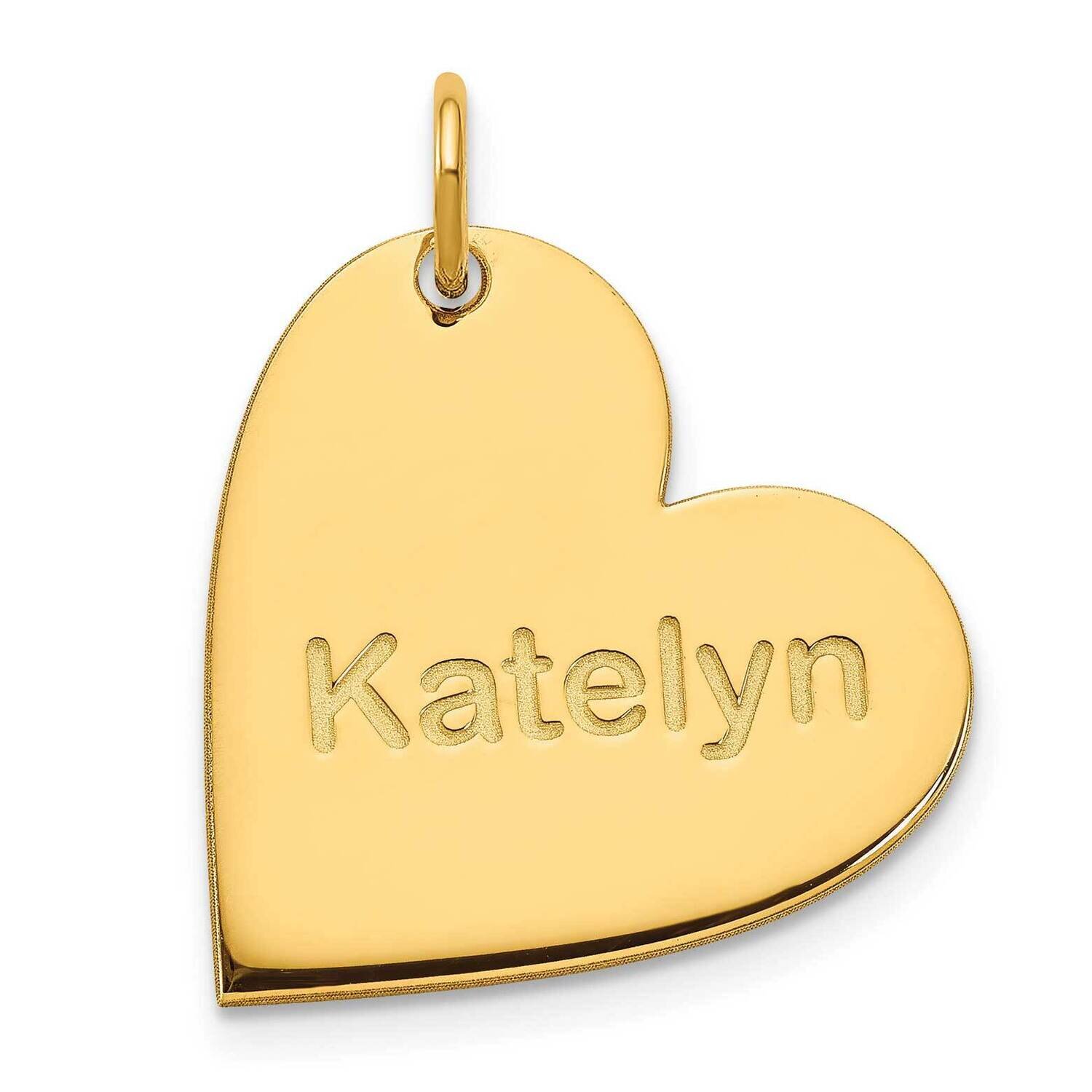 Personalized Heart Charm Sterling Silver Gold-plated XNA1196GP