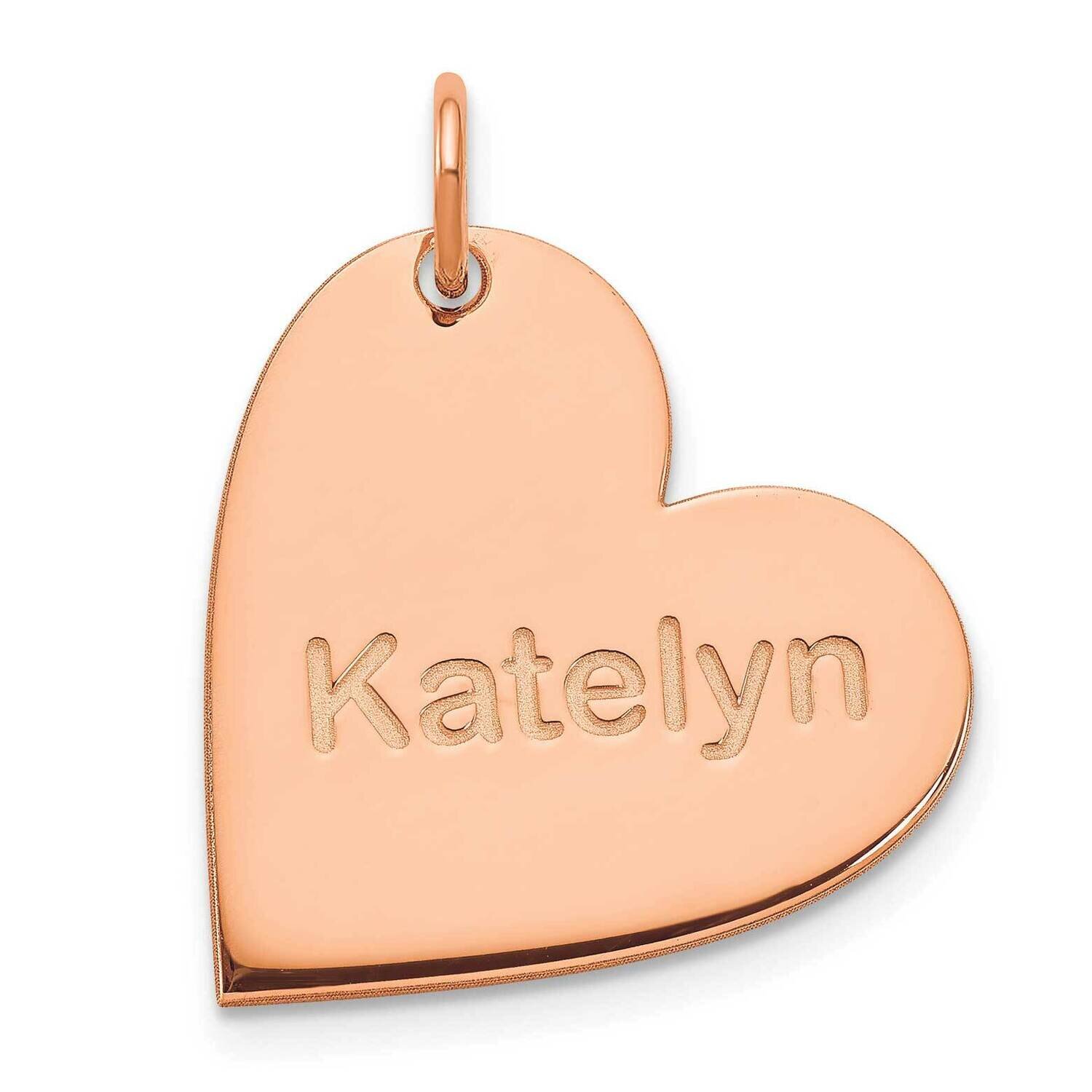 Personalized Heart Charm 14k Rose Gold XNA1196R