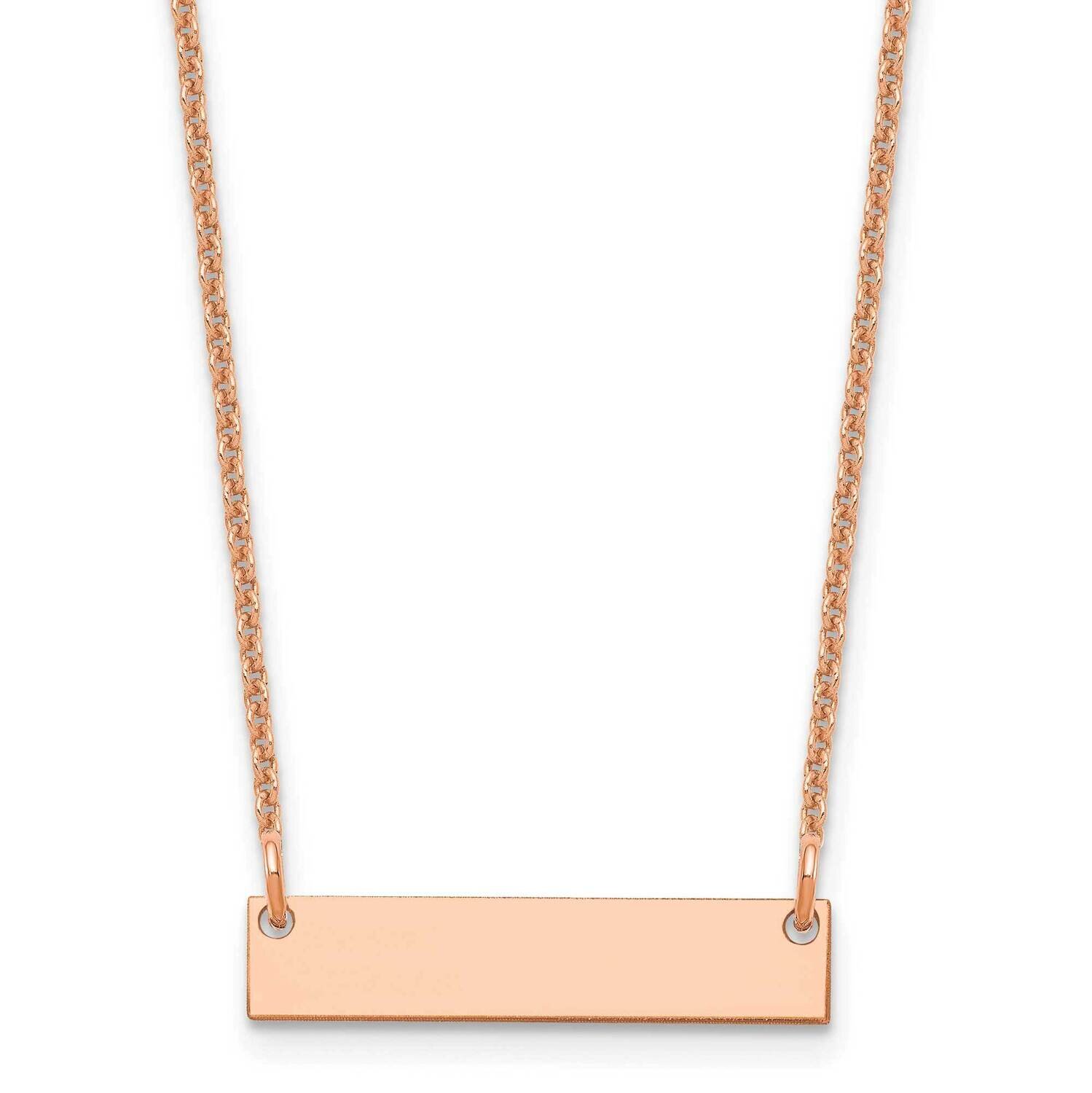 Polished Blank Bar Necklace 14k Rose Gold Small XNA1197R