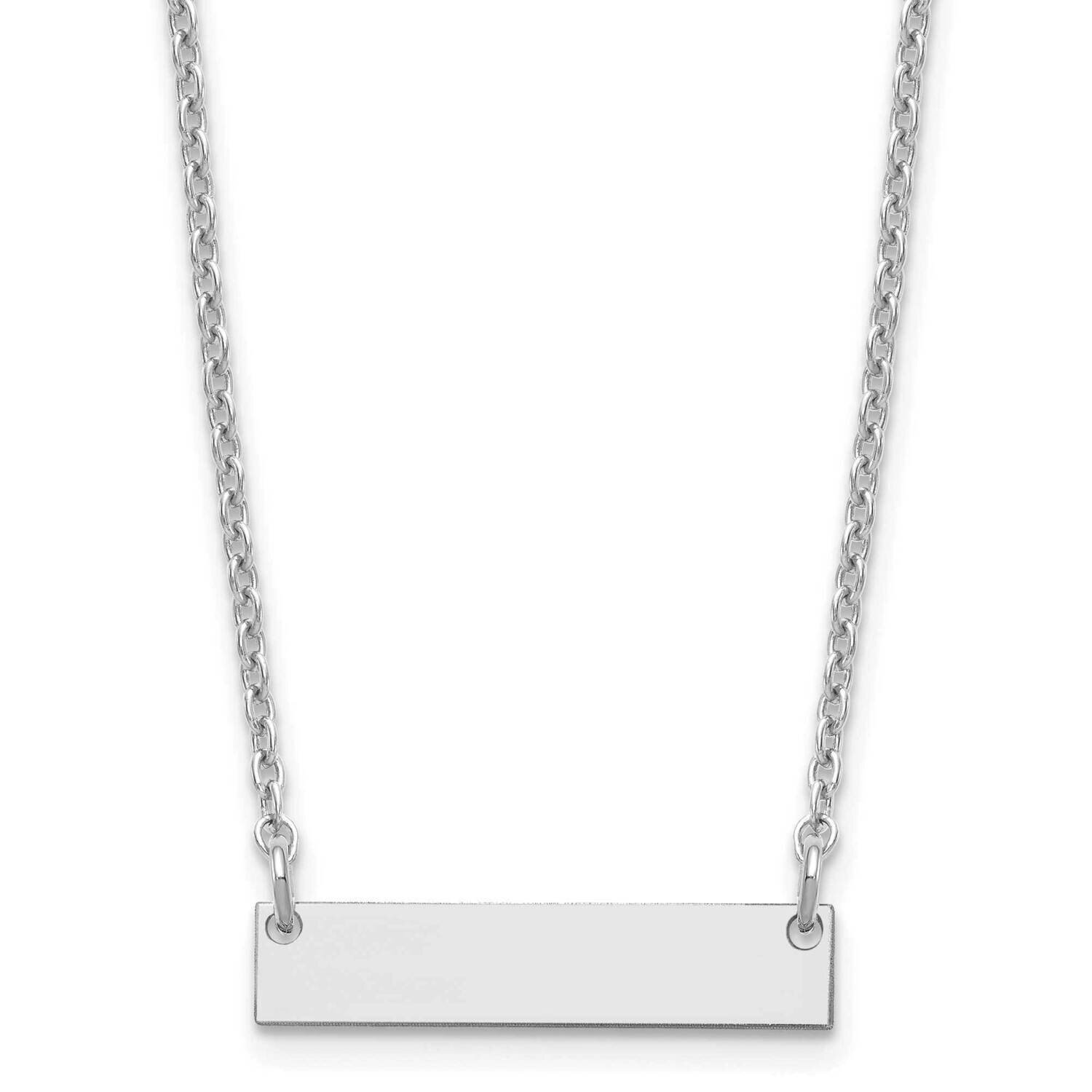 Small Polished Blank Bar Necklace Sterling Silver Rhodium-plated XNA1197SS, MPN: XNA1197SS,